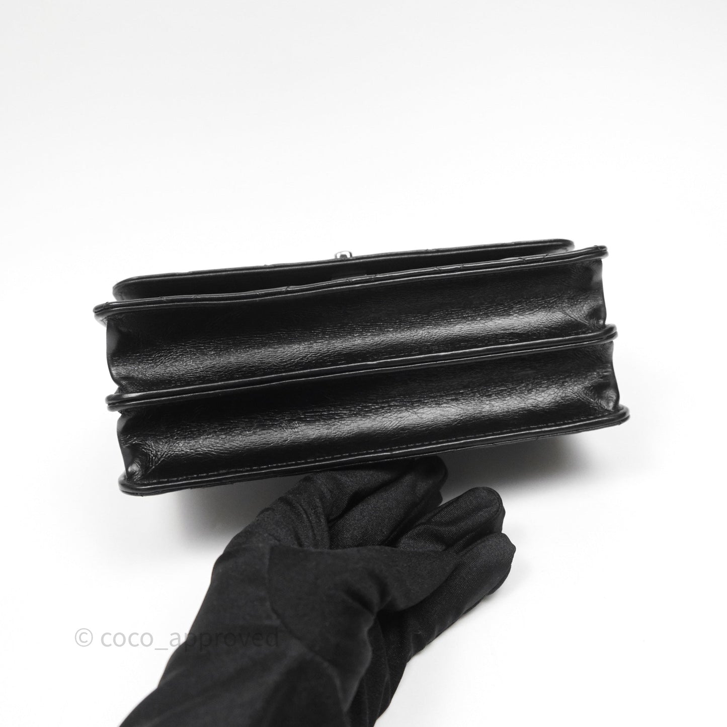 Chanel Mini Crystal Top Handle Wallet On Chain WOC Black Calfskin Gun Metal Hardware 23K