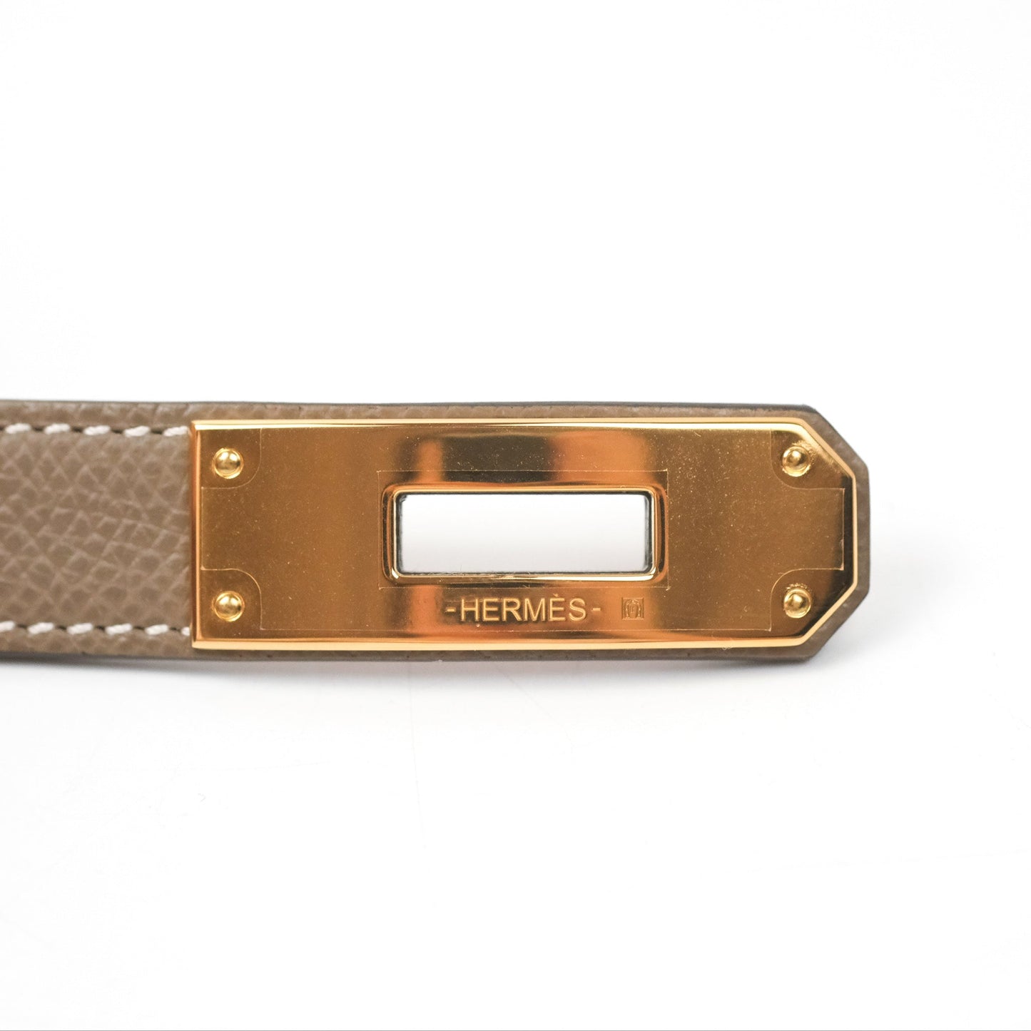 Hermès Epsom Kelly Buckle Belt Etoupe Gold Hardware