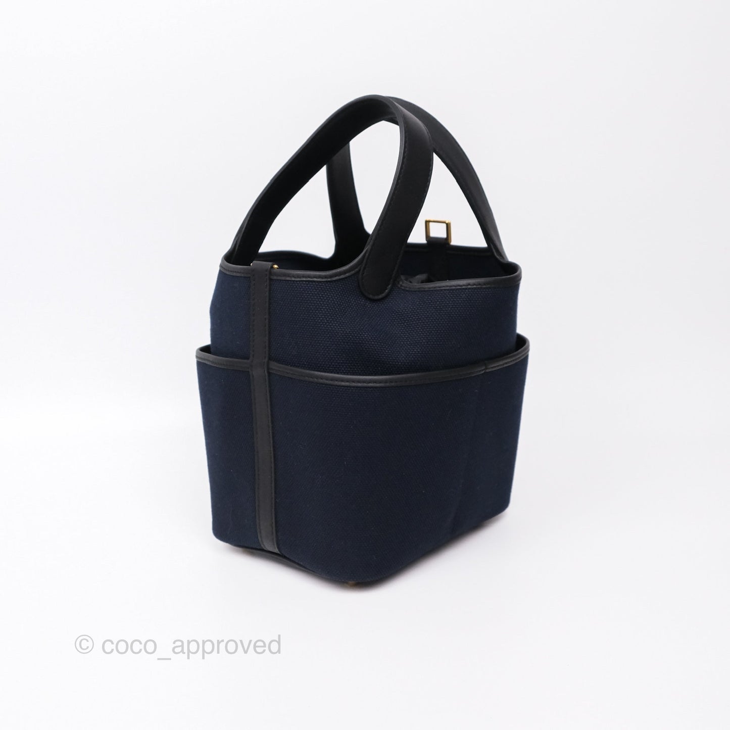 Hermes Picotin Lock 18 Cargo Pockets Bleu Marine 78 Black Gold Hardware
