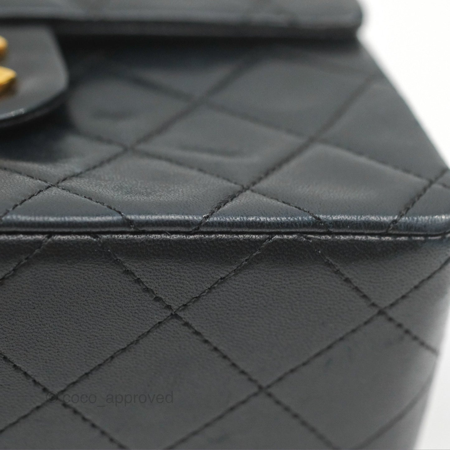 Chanel Vintage Mini Square Black Lambskin 24K Gold Hardware