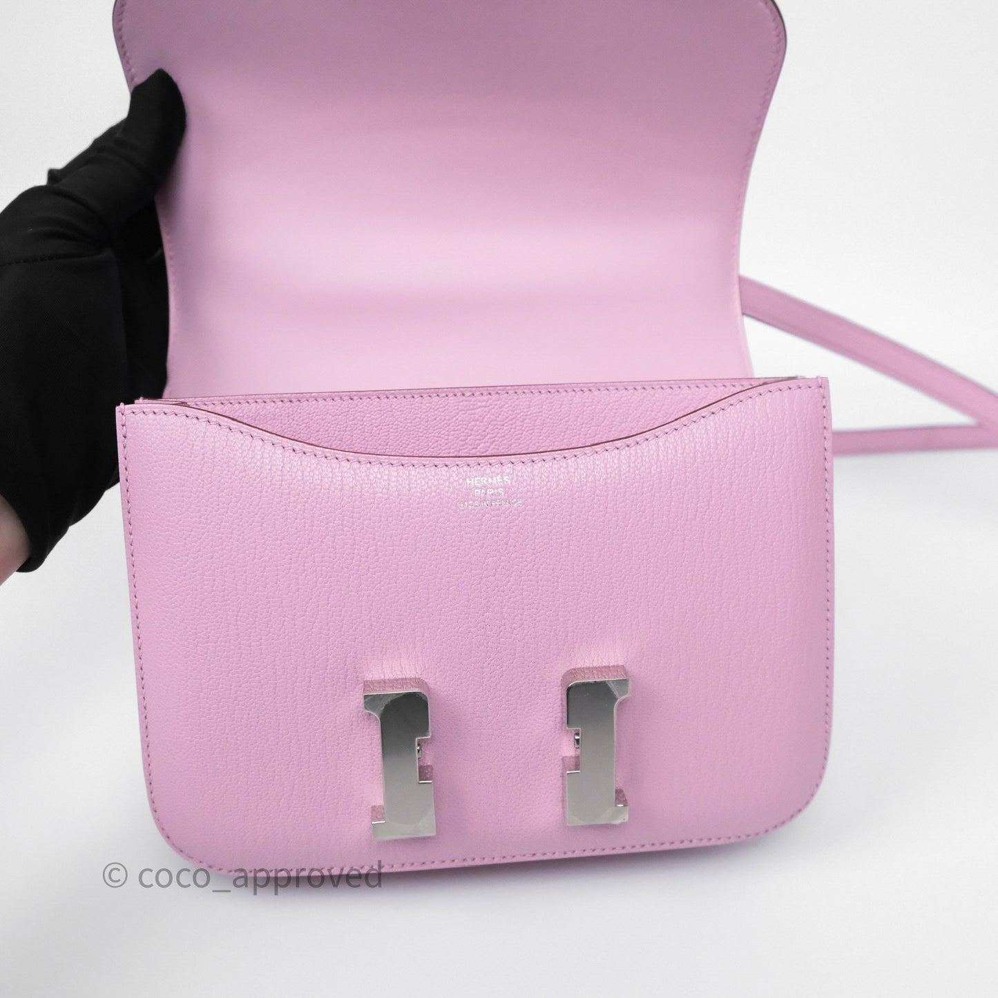 Hermès Constance Mini 18cm Mauve Sylvestre X9 Chevre Mysore Palladium Hardware