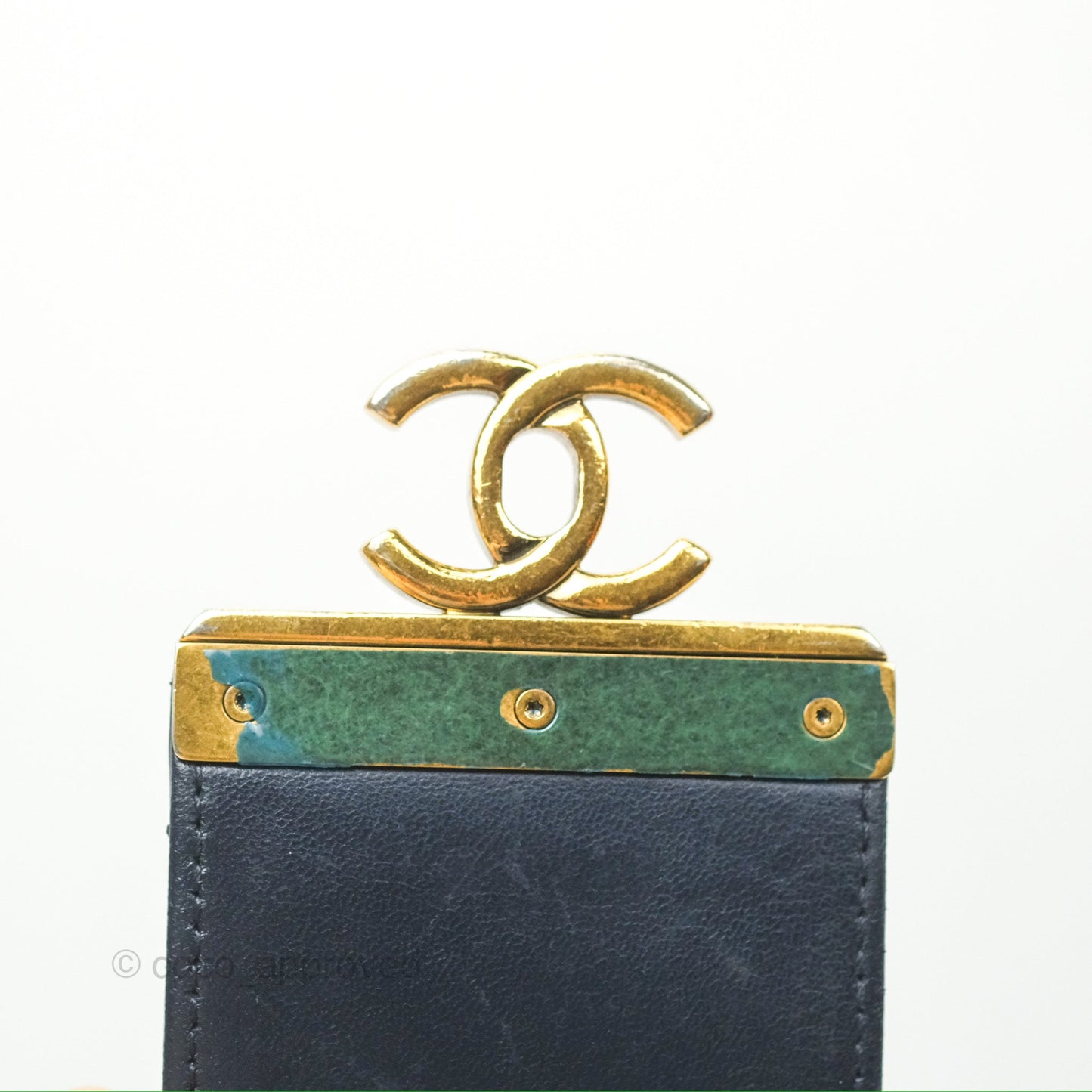 Chanel Medium Around The Corner Shopping Tote Navy Lambskin