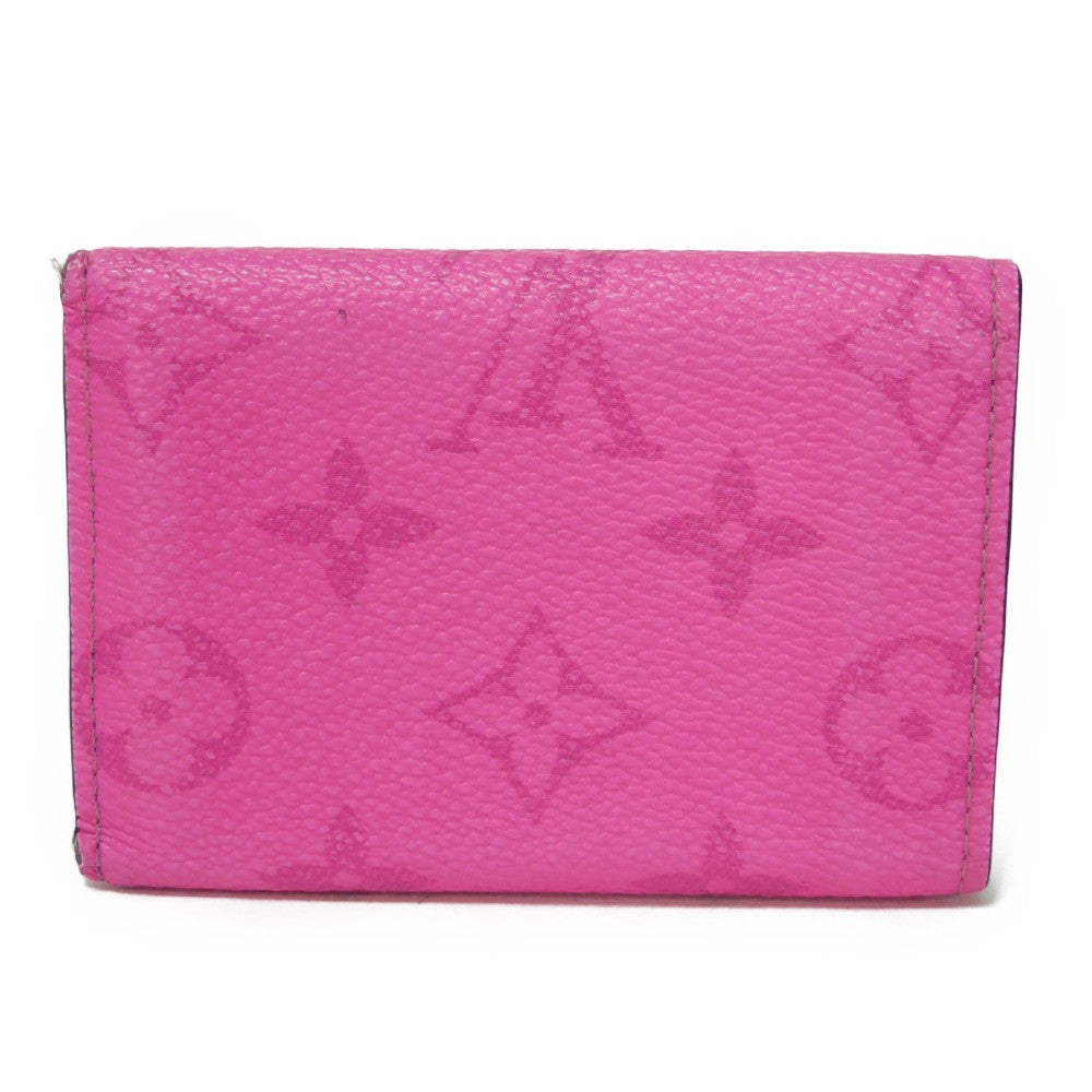 LOUIS VUITTON Tri-fold wallet M30773 Taiga leather x monogram canvas x smooth leather Rose Taiga Lama Monogram Discovery Compact Wallet