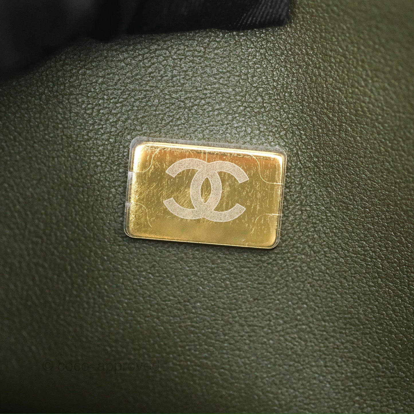 Chanel Classic M/L Medium Flap Quilted Lambskin Army Green Gold Hardware