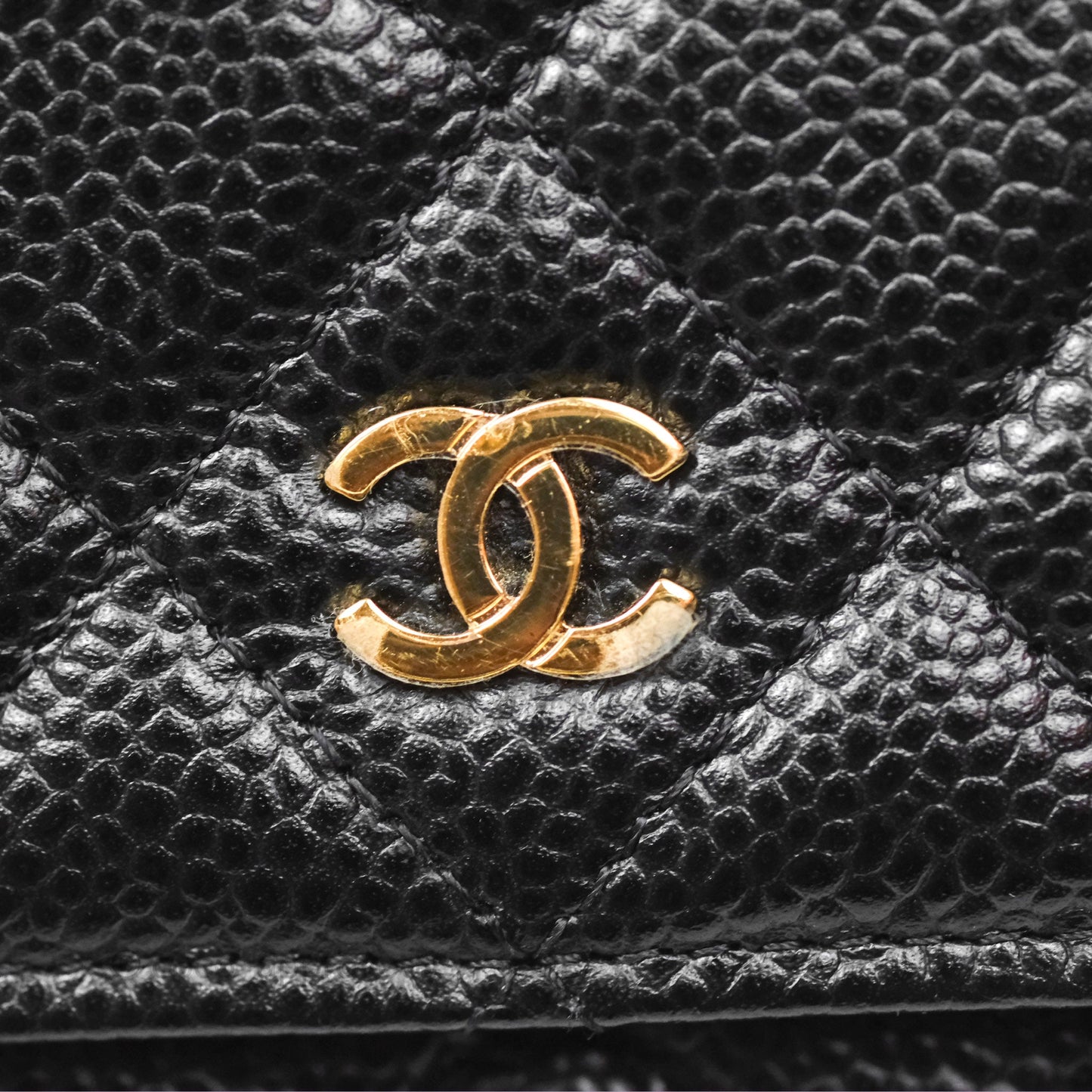 Chanel Quilted Classic Wallet On Chain WOC Black Caviar Gold Hardware