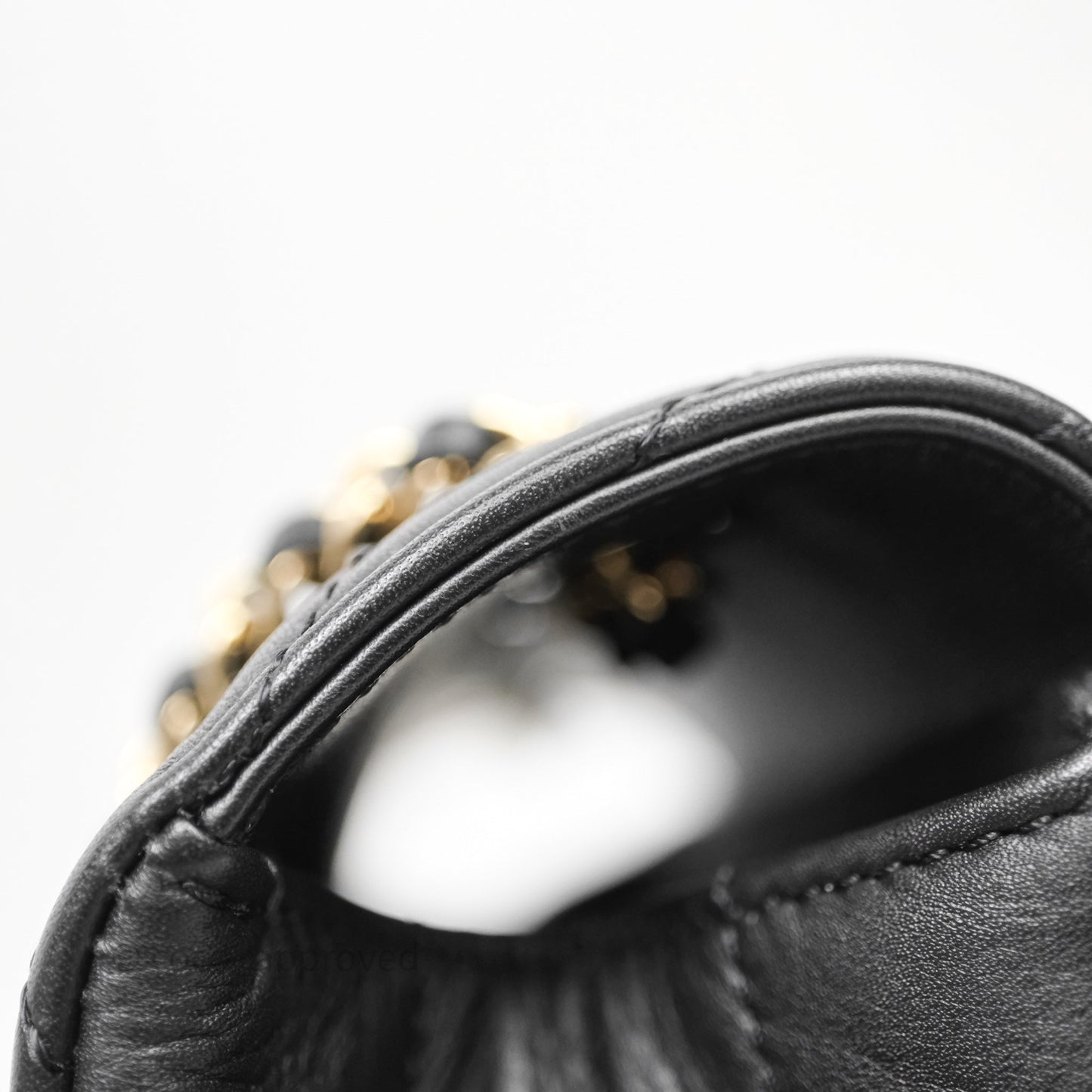 Chanel Black Lambskin Chevron Quilted Statement Flap Bag Light Gold Hardware
