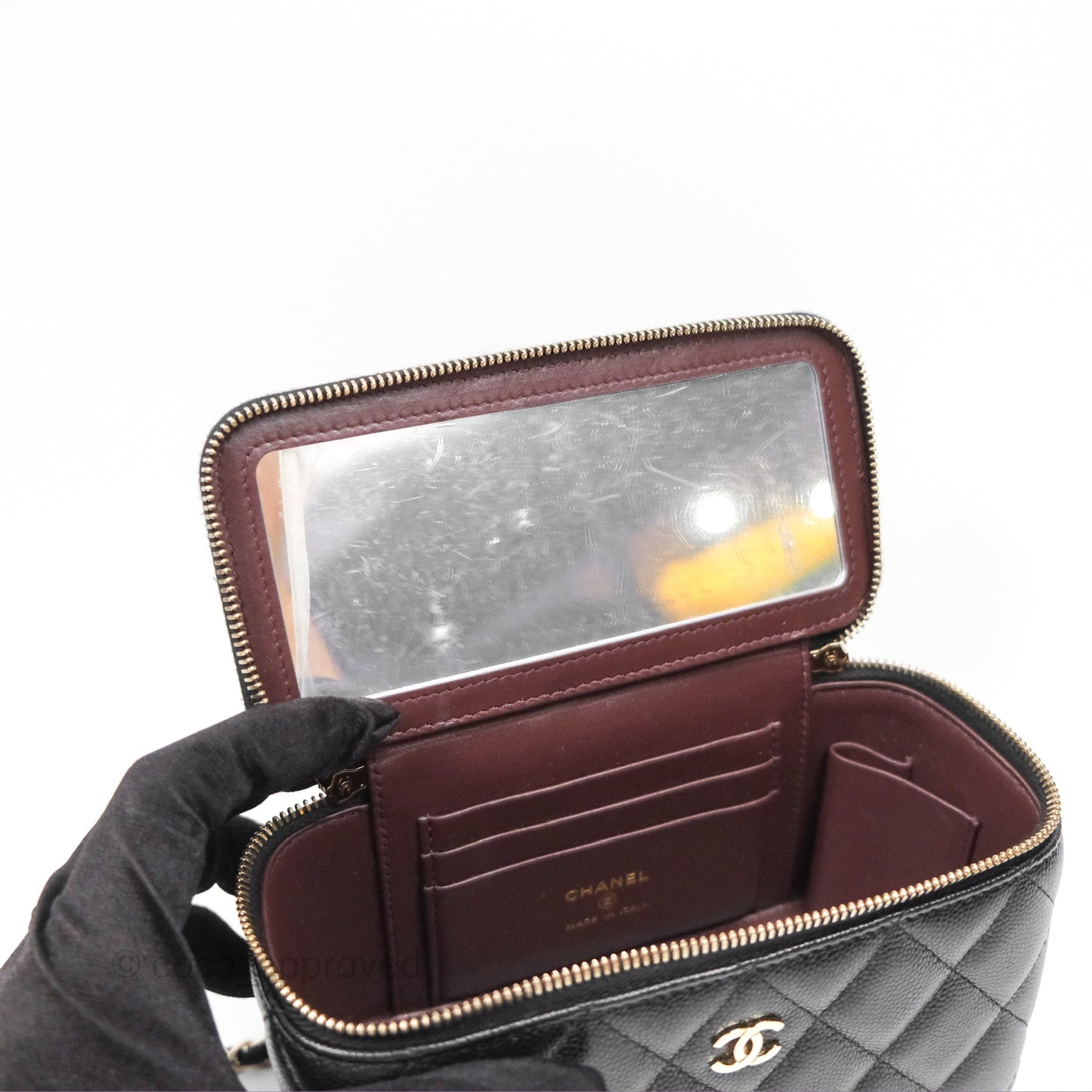Chanel Vanity Rectangular Black Caviar Gold Hardware