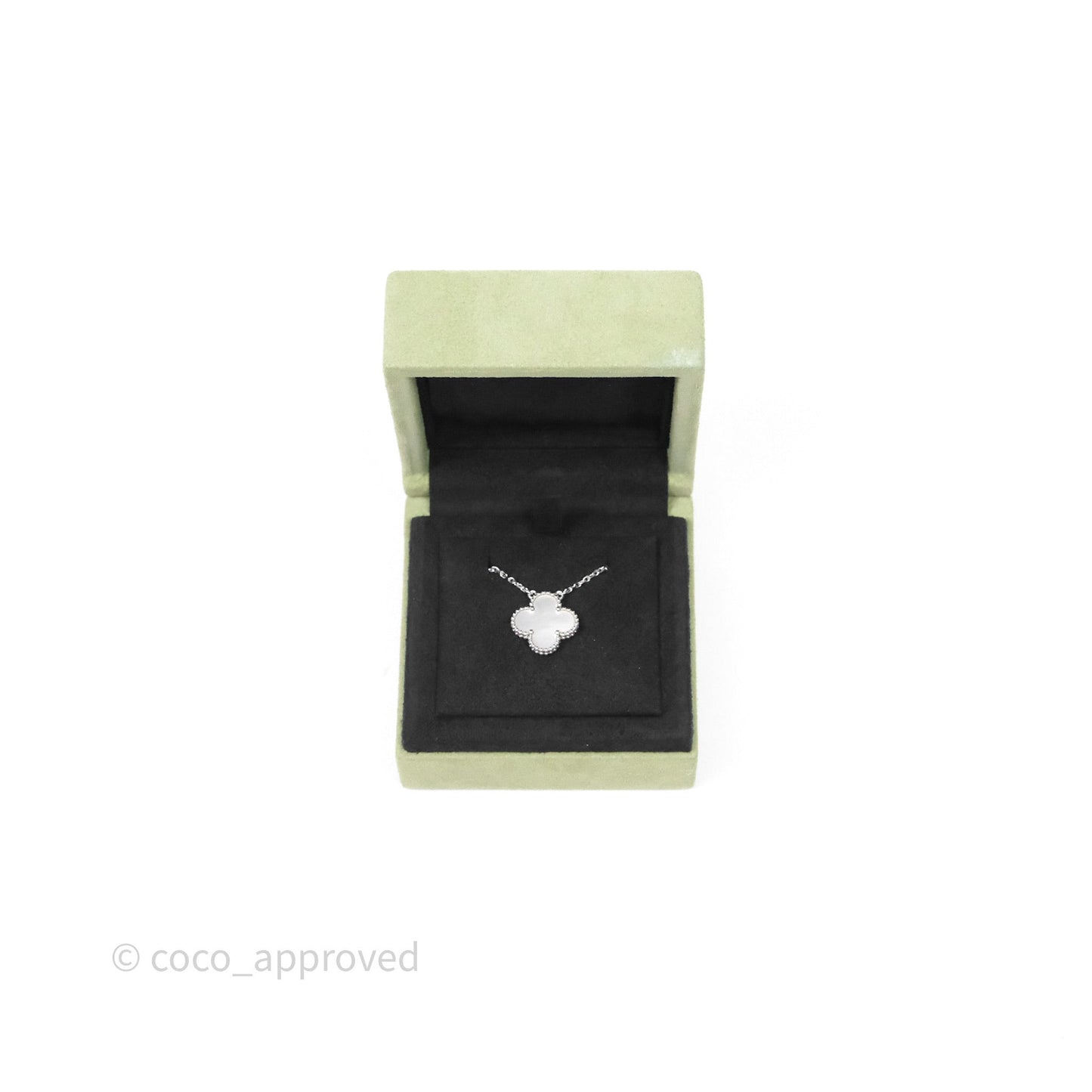Van Cleef & Arpels Vintage Alhambra Pendant Necklace White Mother-of-pearl White Gold