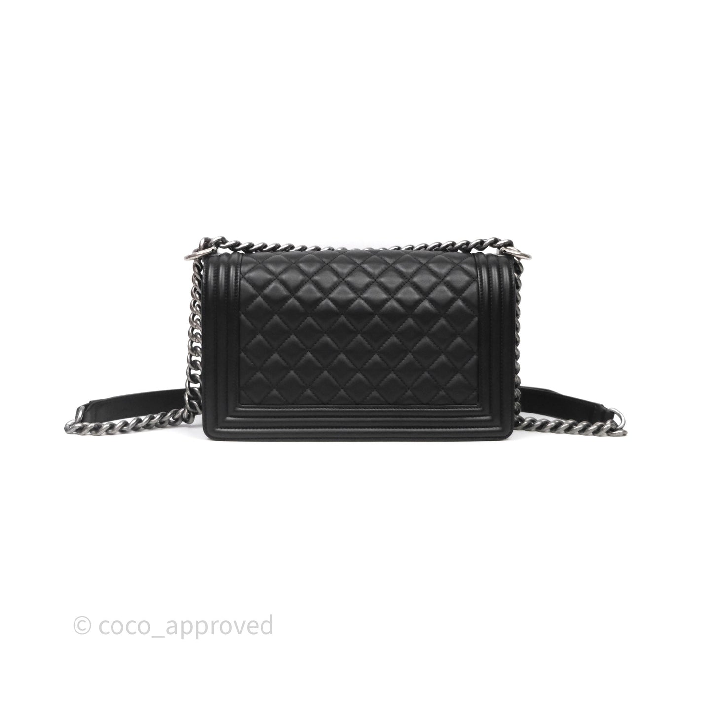 Chanel Medium Boy Quilted Black Lambskin Ruthenium Hardware