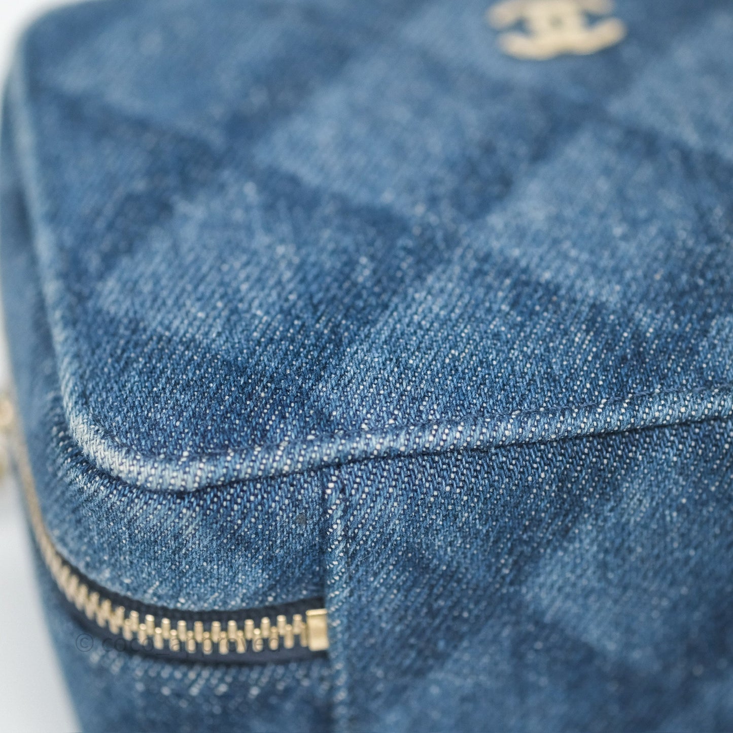 Chanel Camera Bag Quilted Denim Gold Hardware