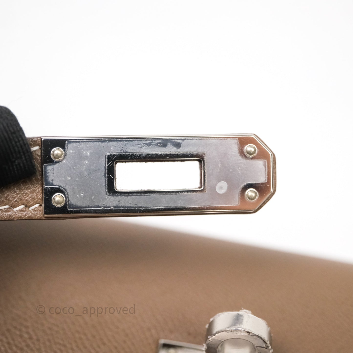 Hermes Kelly Elan Etoupe Madame Palladium Hardware