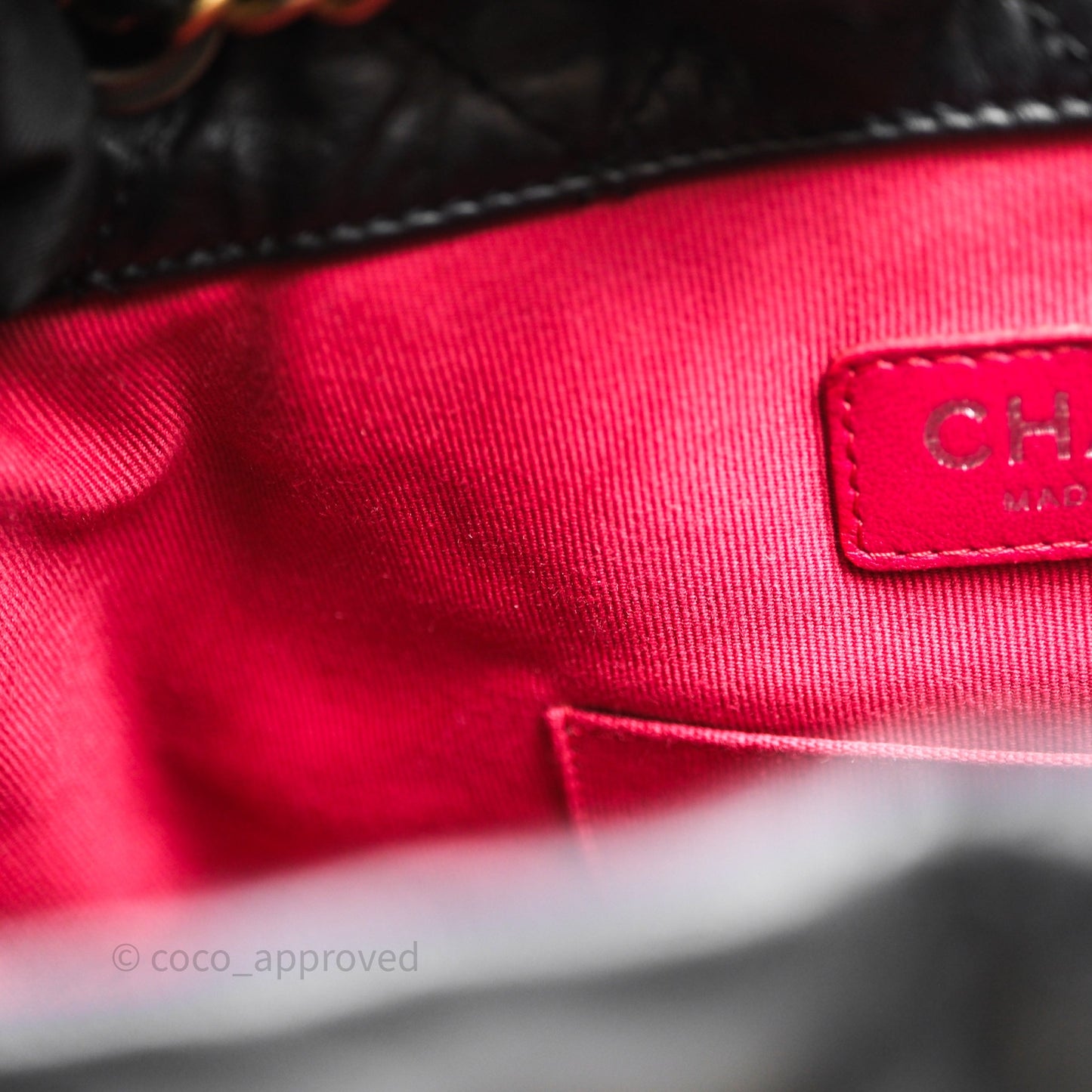Chanel Small Gabrielle Backpack Quilted Black Aged Calfskin