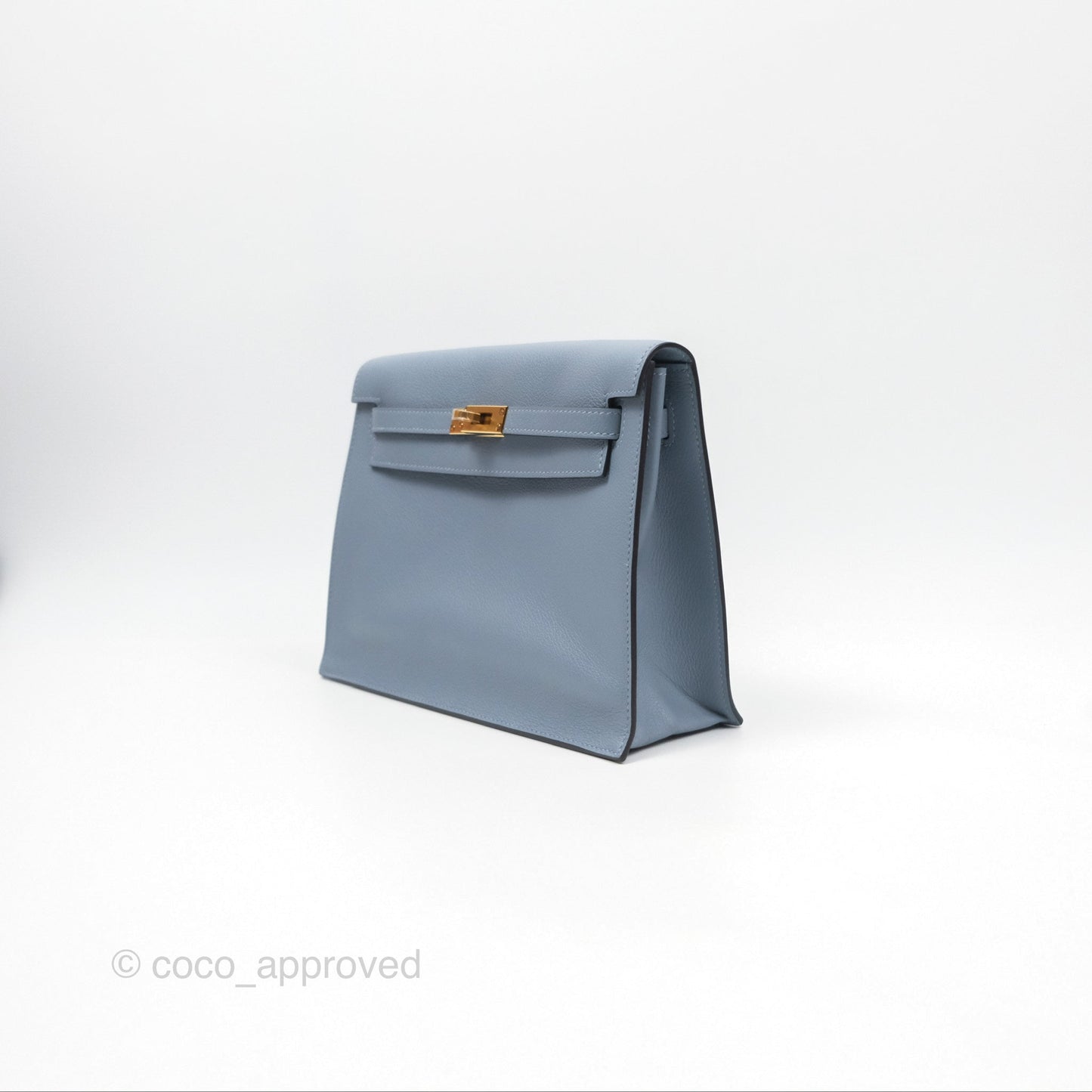 Hermès Kelly Danse II Bag Blue Lin J7 Evercolor Gold Hardware