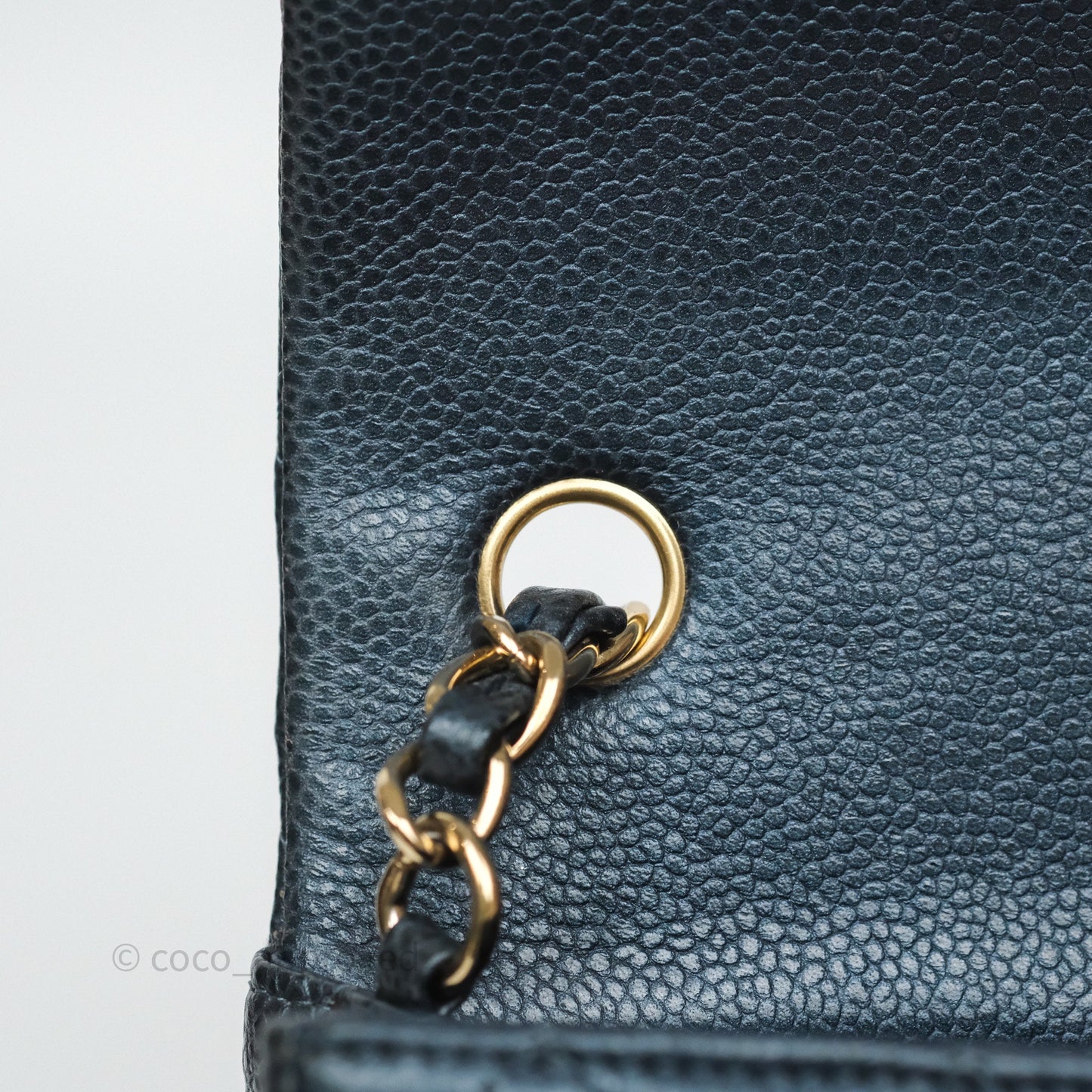 Chanel Mini Rectangular Quilted Iridescent Teal Caviar Gold Hardware