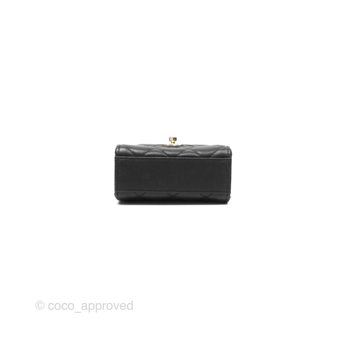 Chanel Classic Quilted Phone Holder Black Caviar Gold Hardware