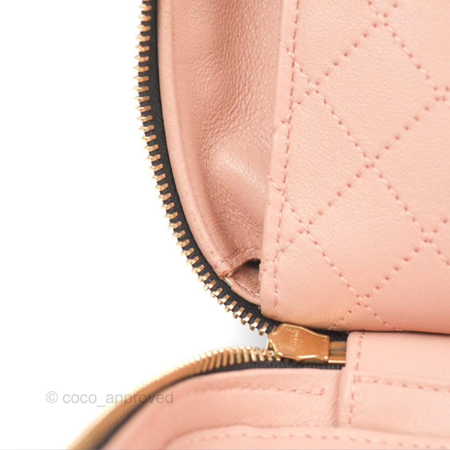 Chanel Quilted Large CC Filigree Vanity Case Black Caviar Gold Hardware