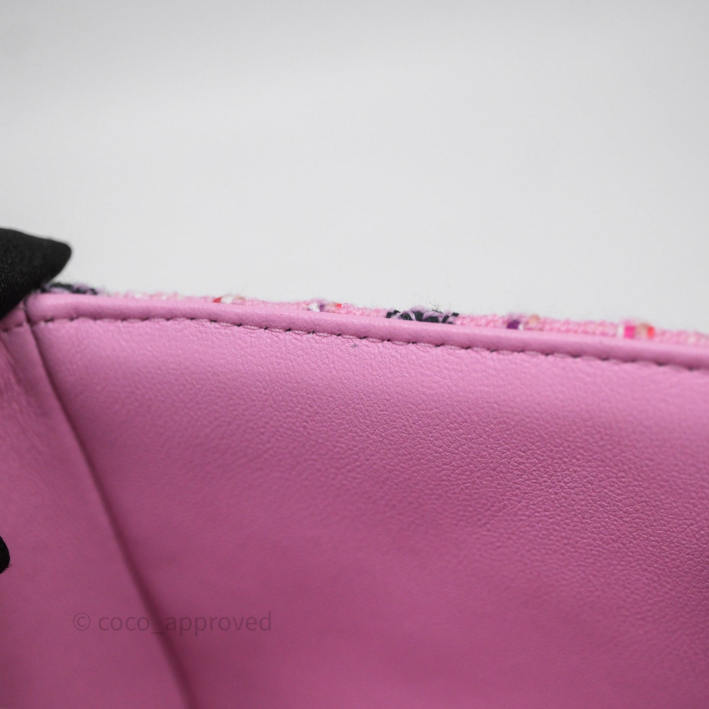 Chanel Quilted Mini Rectangular Flap Pink Tweed Gold Hardware