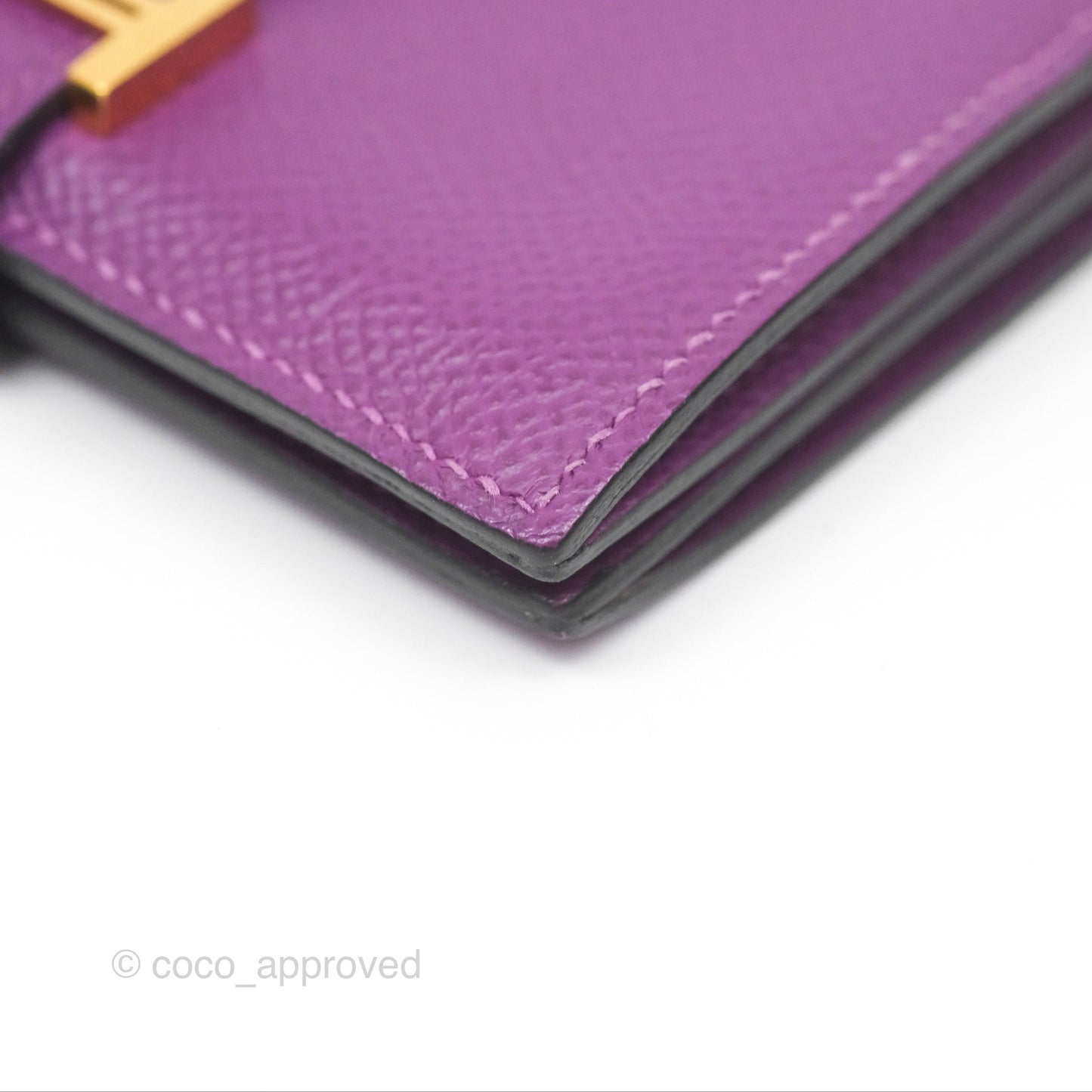 Hermès Bearn Card Holder Epsom Anemone Gold Hardware
