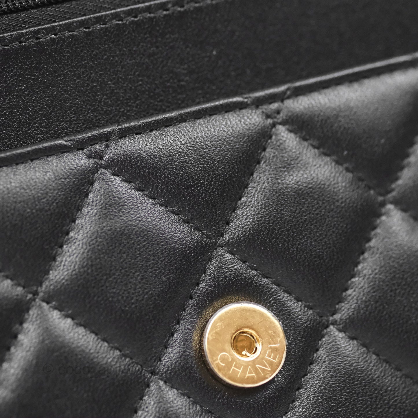 Chanel Quilted Classic Wallet on Chain WOC Black Lambskin Gold Hardware