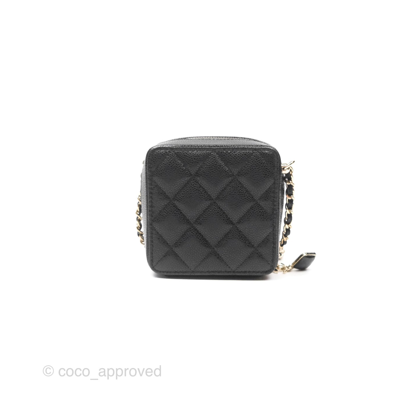 Chanel Mini Clutch With Chain Black Caviar Gold Hardware