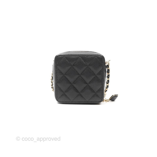 Chanel Mini Clutch With Chain Black Caviar Gold Hardware