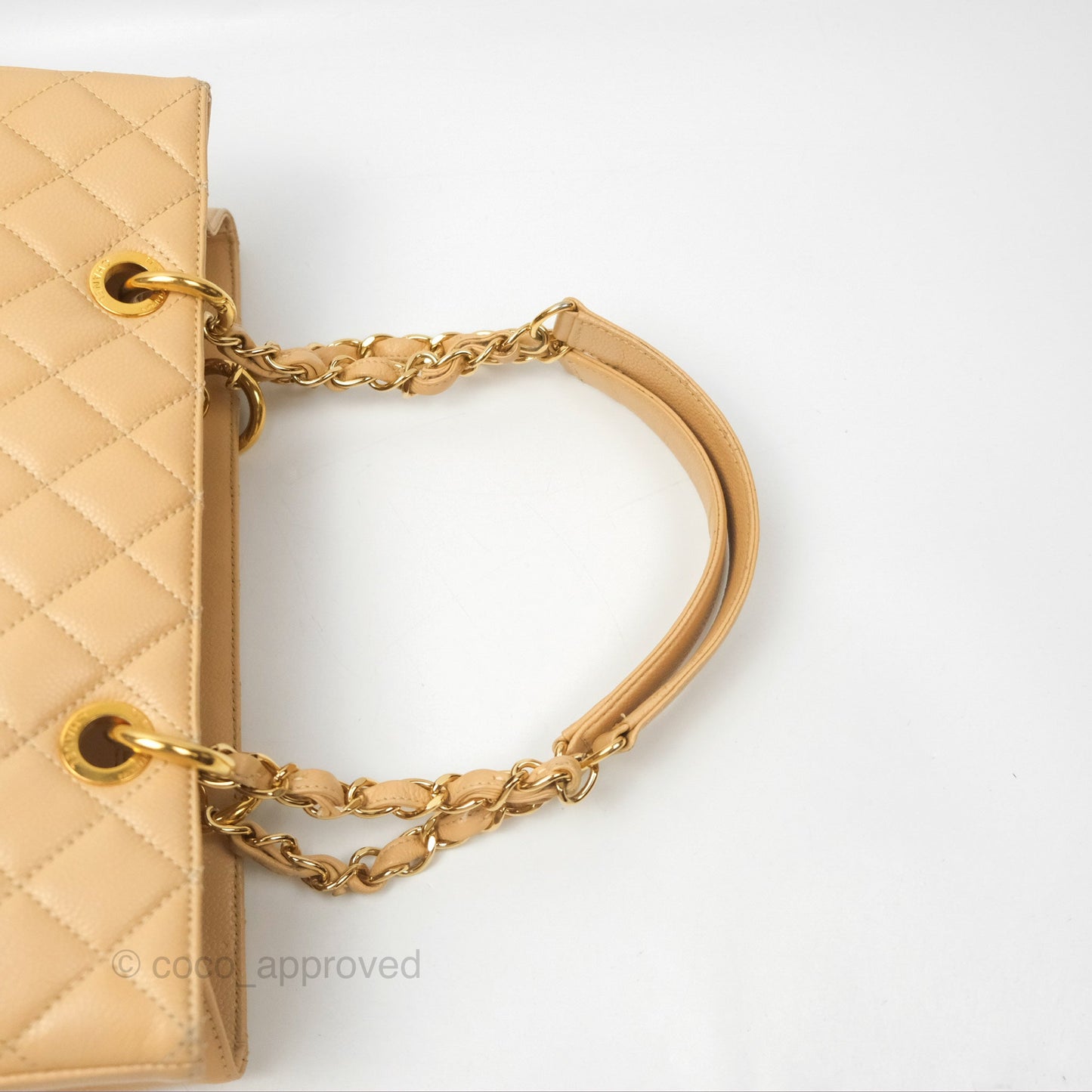 Chanel GST Beige Caviar Gold Hardware