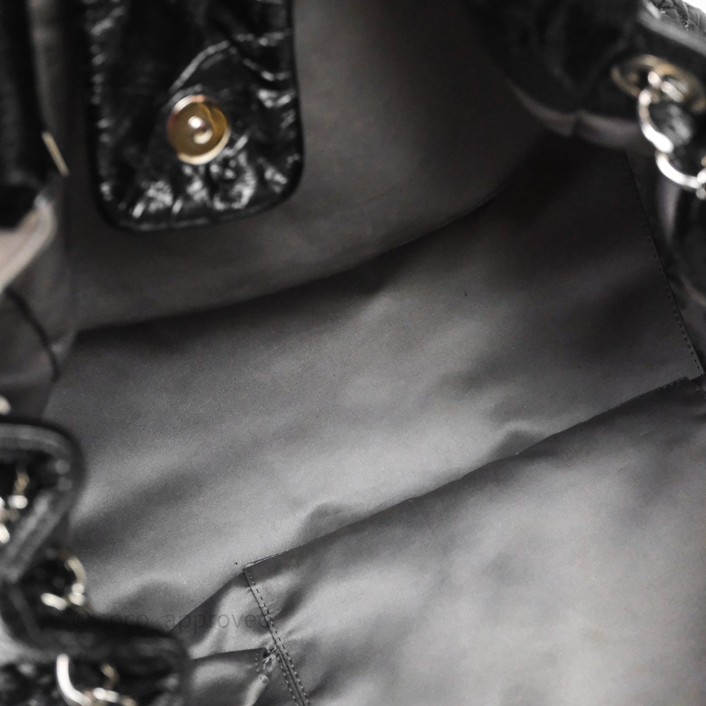 Chanel Black Vinyl Graphic Edge Flap Bag Silver Hardware⁣⁣
