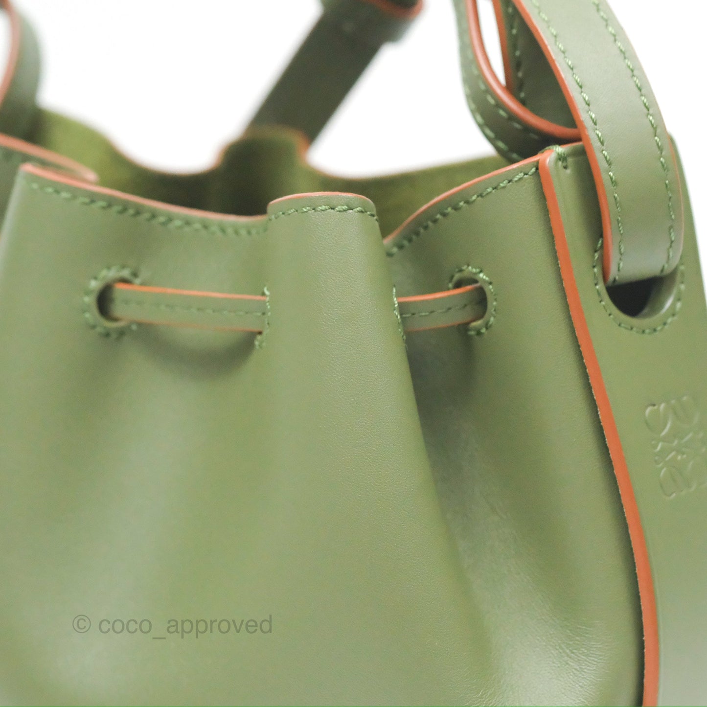 Loewe Mini Balloon Bucket Bag Green Calfskin