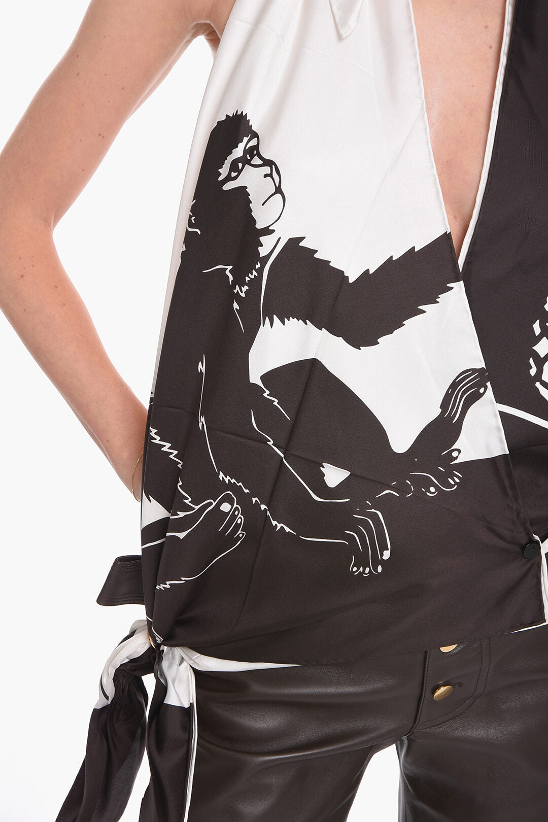 Luxury Bottega Veneta Leather Pants SEMIPLONGE Jumpsuit