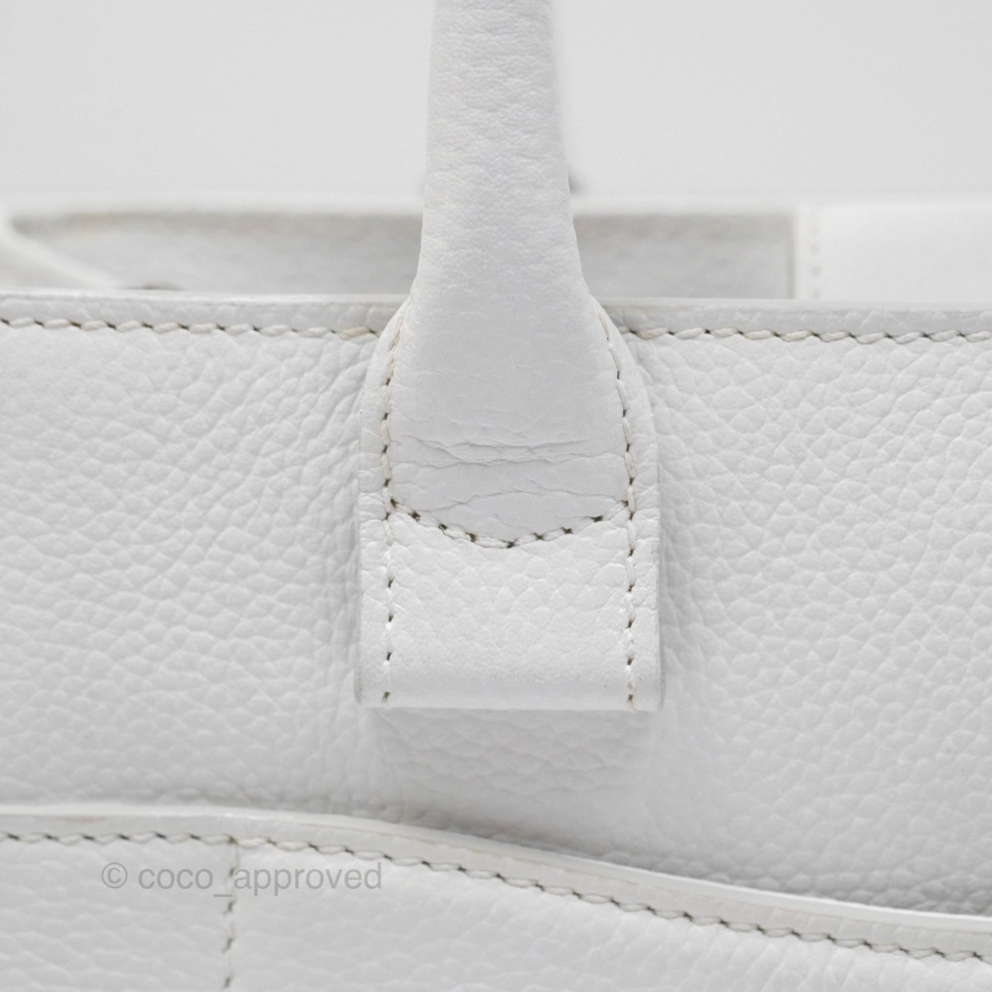 Chanel Mini Neo Executive Shopper Tote White Grained Calfskin Silver Hardware