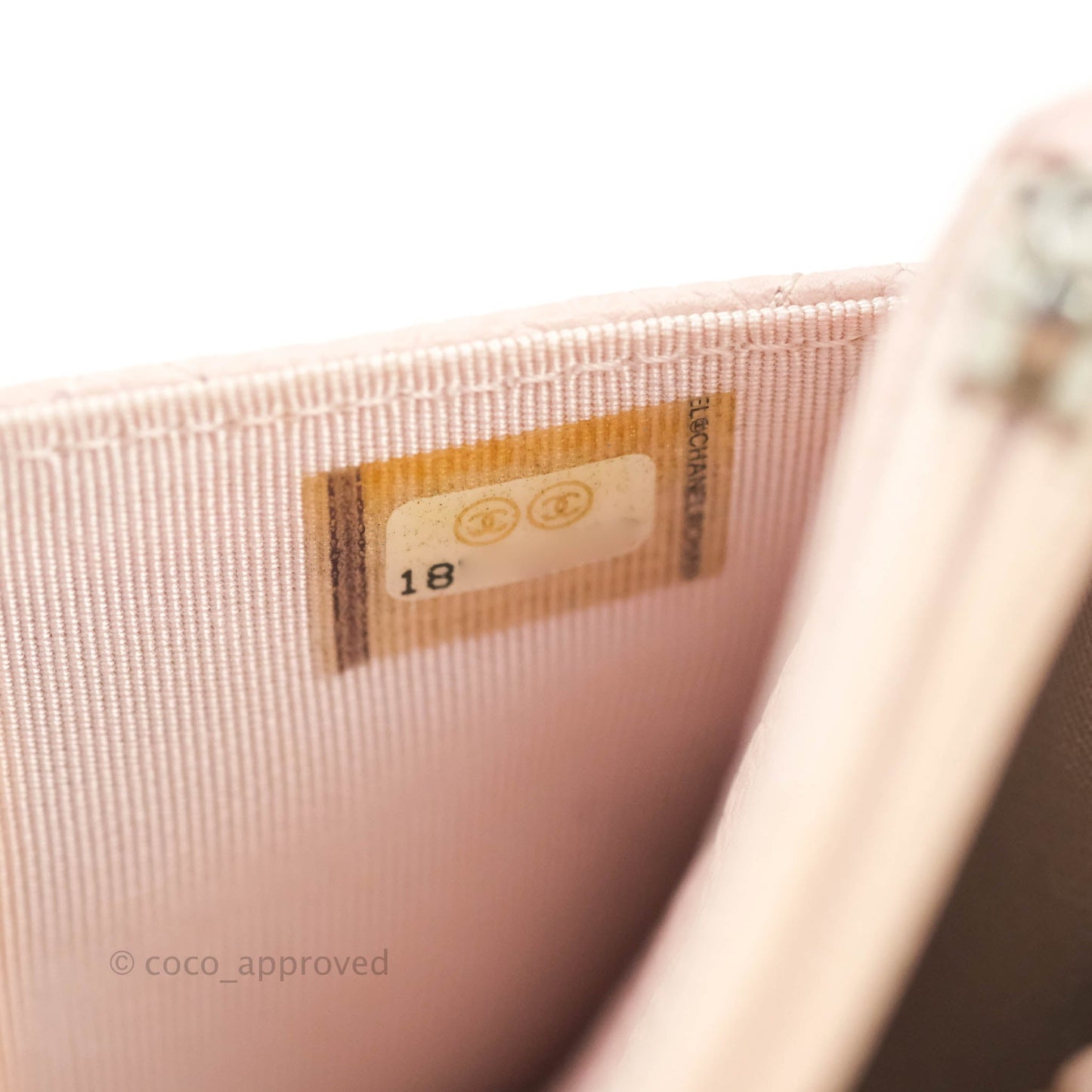 Chanel Quilted Wallet on Chain WOC Sakura Pink Caviar Silver Hardware