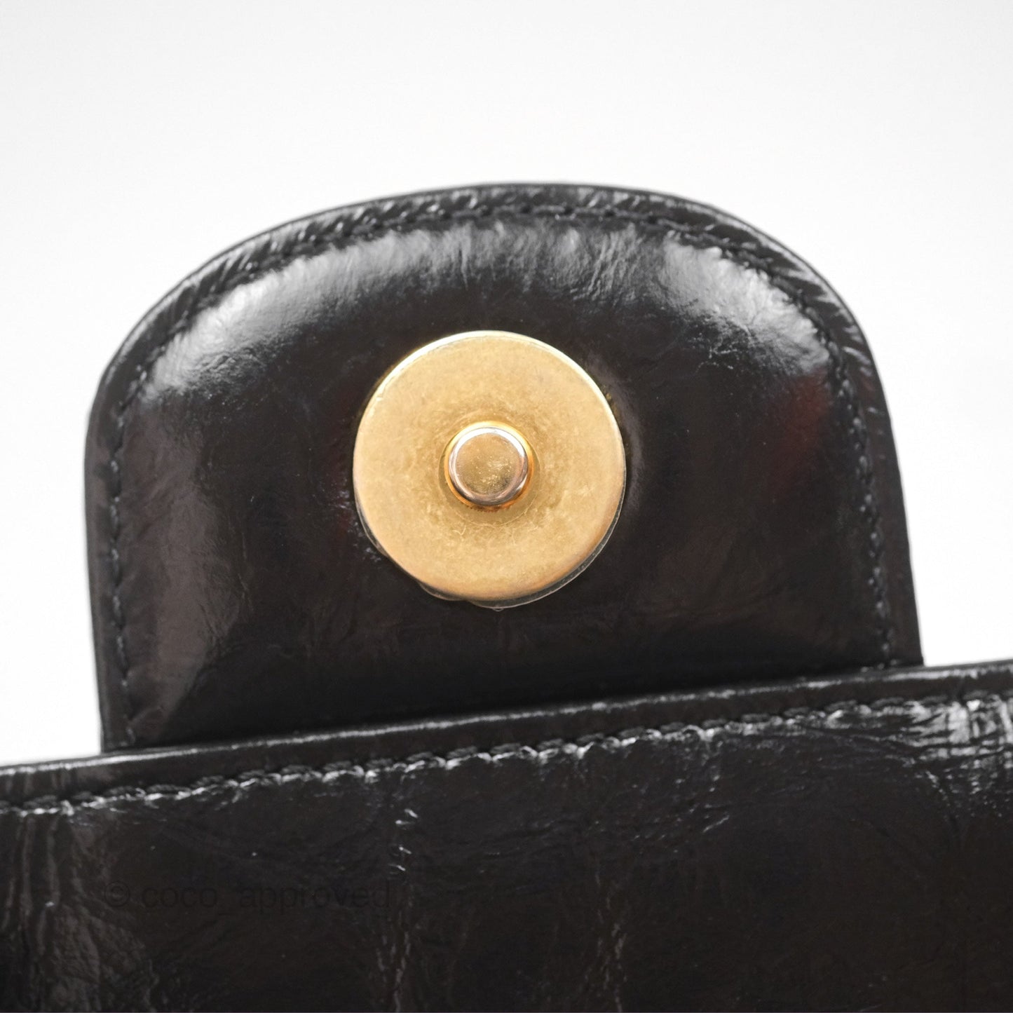 Chanel Medium Quilted Wavy CC Hobo Black Patent Aged Gold Hardware