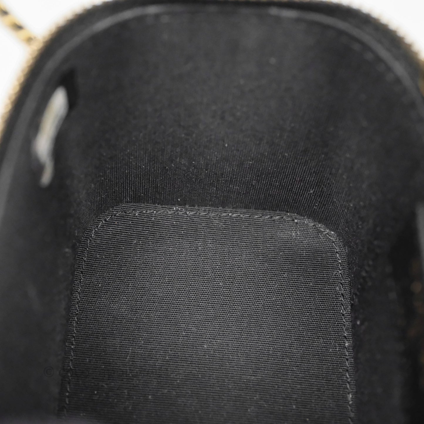 Chanel Mini Top Handle Vanity With Chain Black Lambskin Aged Gold Hardware
