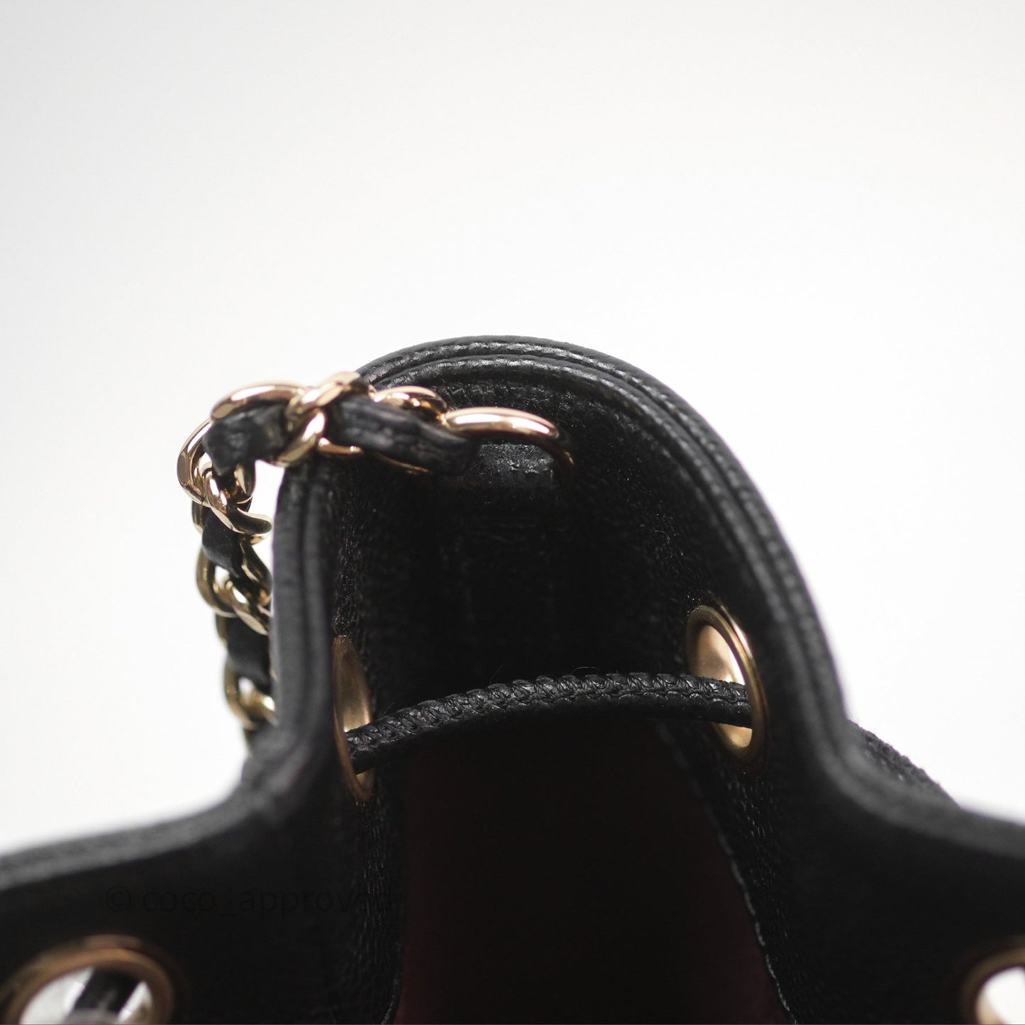 Chanel Business Affinity Drawstring Bucket Bag Black Caviar Gold Hardware