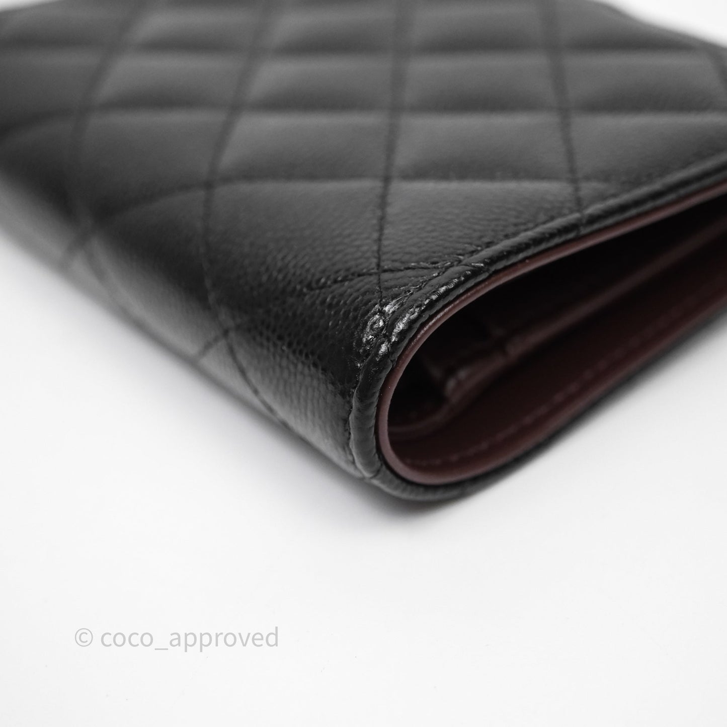 Chanel Classic Quilted Passport Holder Black Caviar Gold Hardware