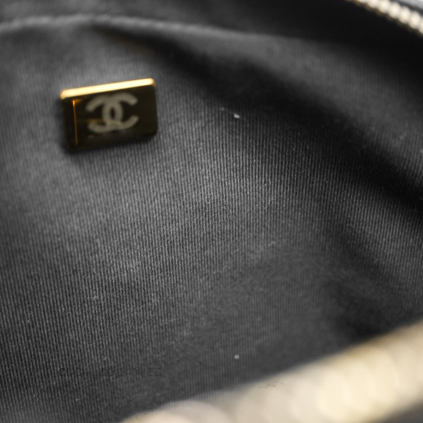Chanel CC Top Handle Vanity Case Black Caviar Gold Hardware 23P
