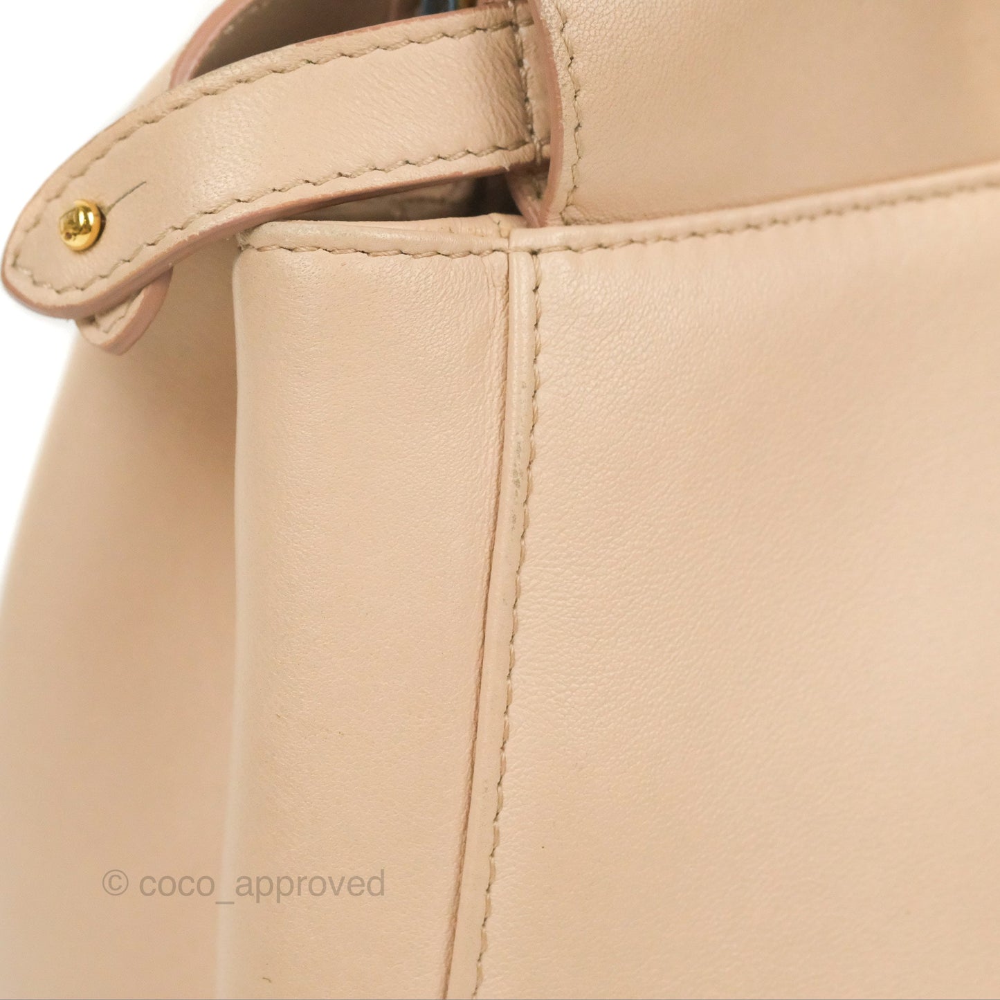 Fendi Mini Peekaboo Bag Poudre Lambskin Gold Hardware