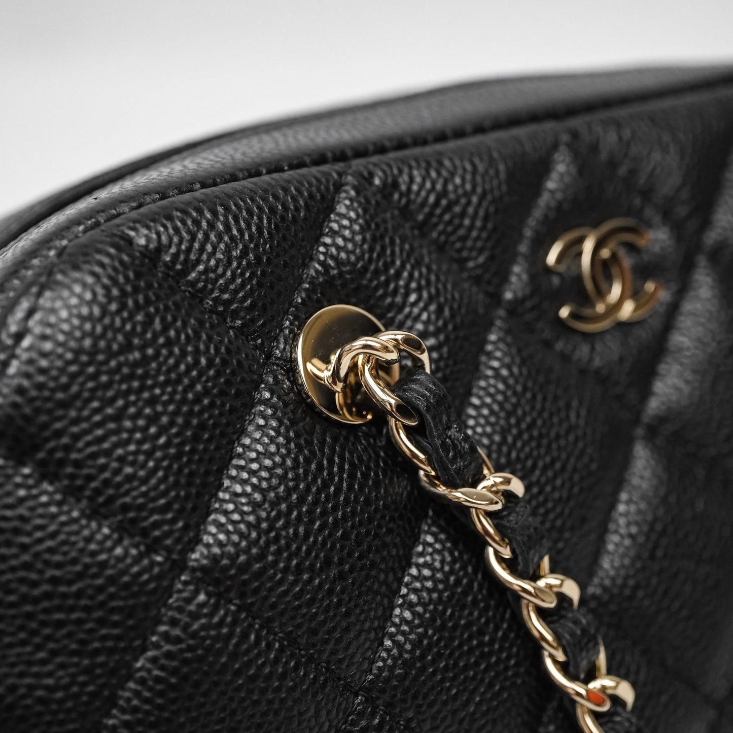 Chanel Clutch with Chain Caviar Black Gold Hardware
