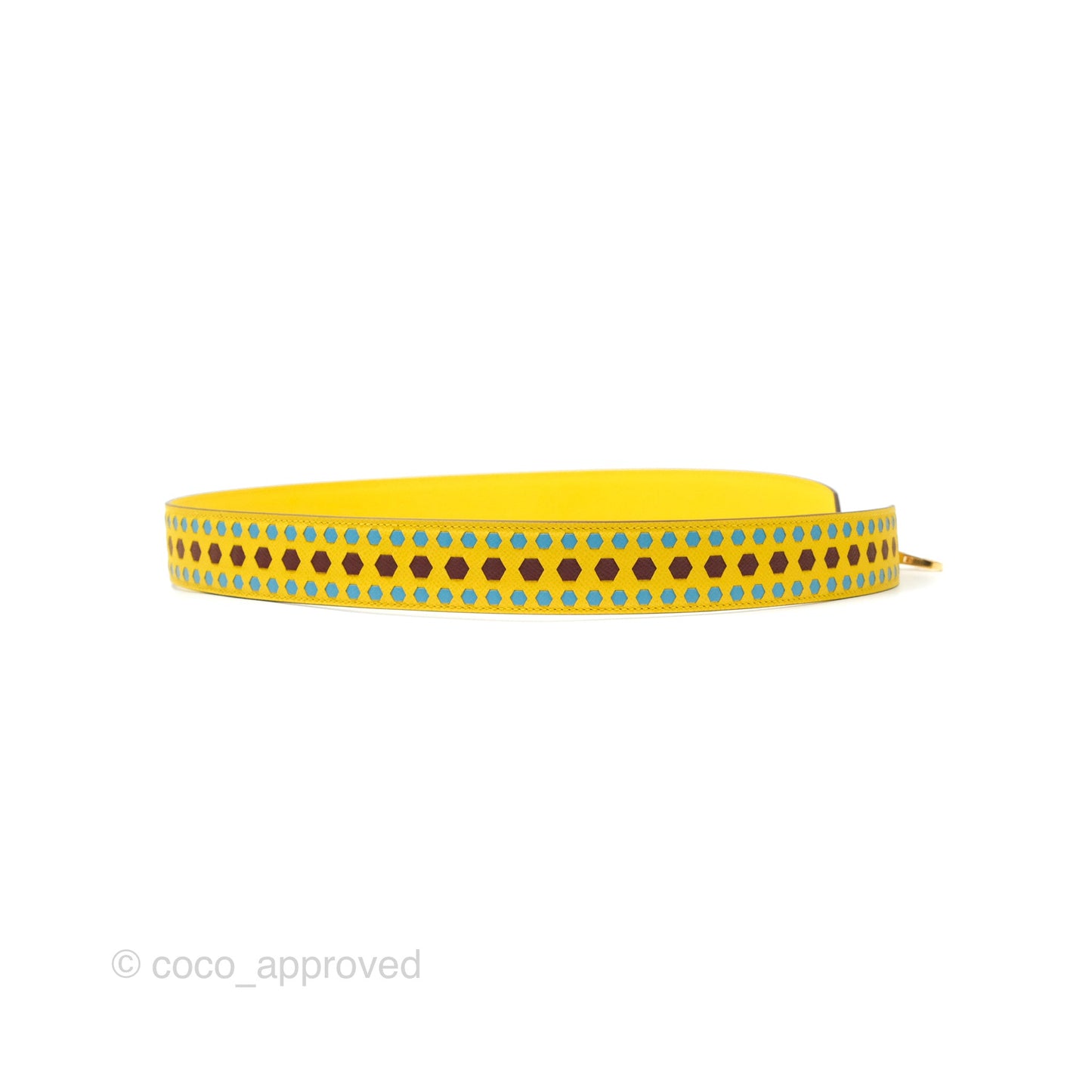 Hermès Tressage Cuir Hexagone Strap 40mm Epsom Gold Hardware