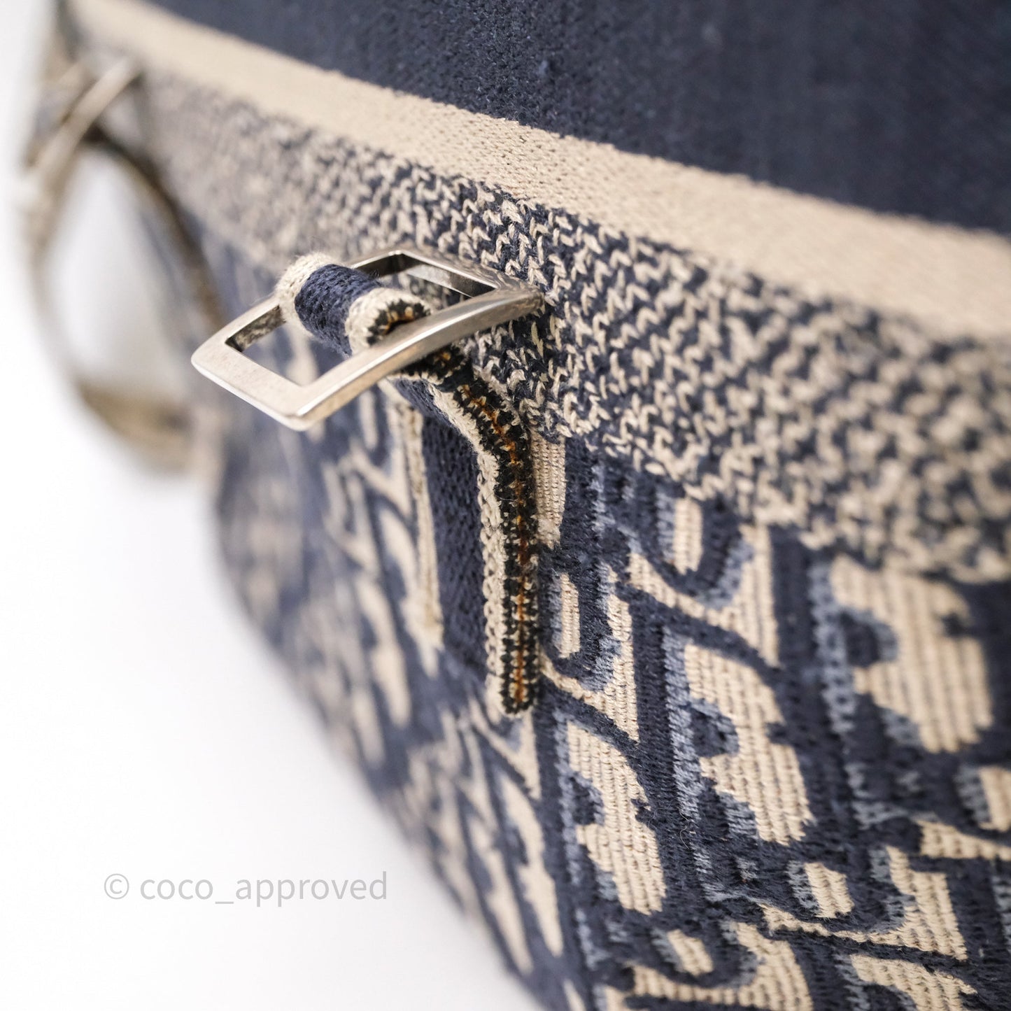 Christian Dior Medium DiorCamp Messenger Bag Oblique Embroidery Blue