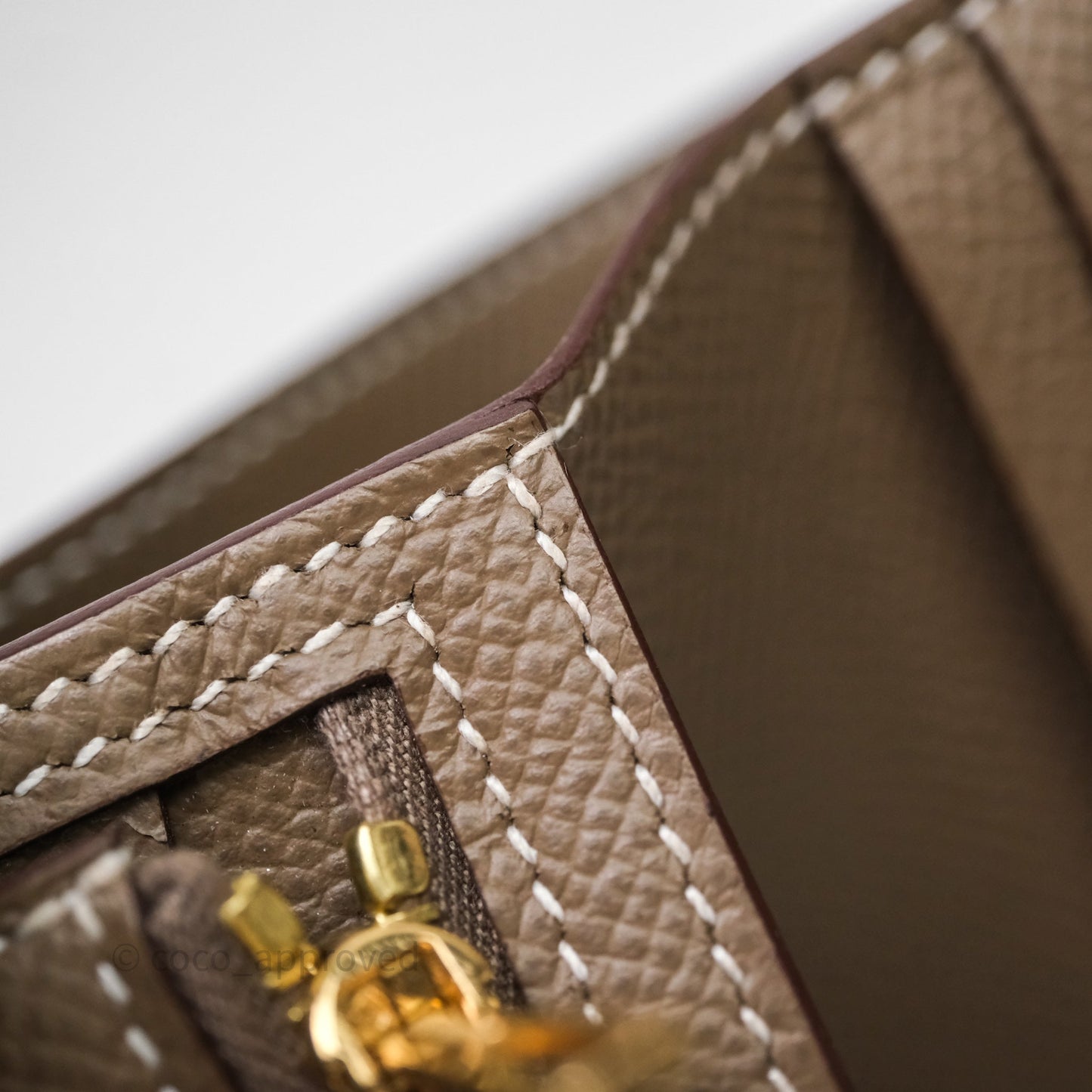 Hermès Bearn Compact Wallet Etoupe Epsom Gold Hardware