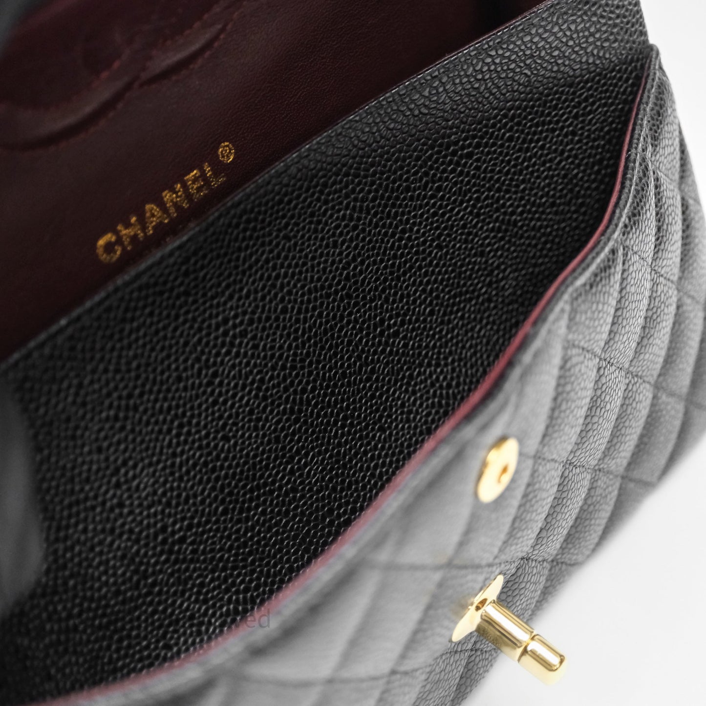 Chanel Classic Medium Flap Quilted Black Caviar Gold Hardware