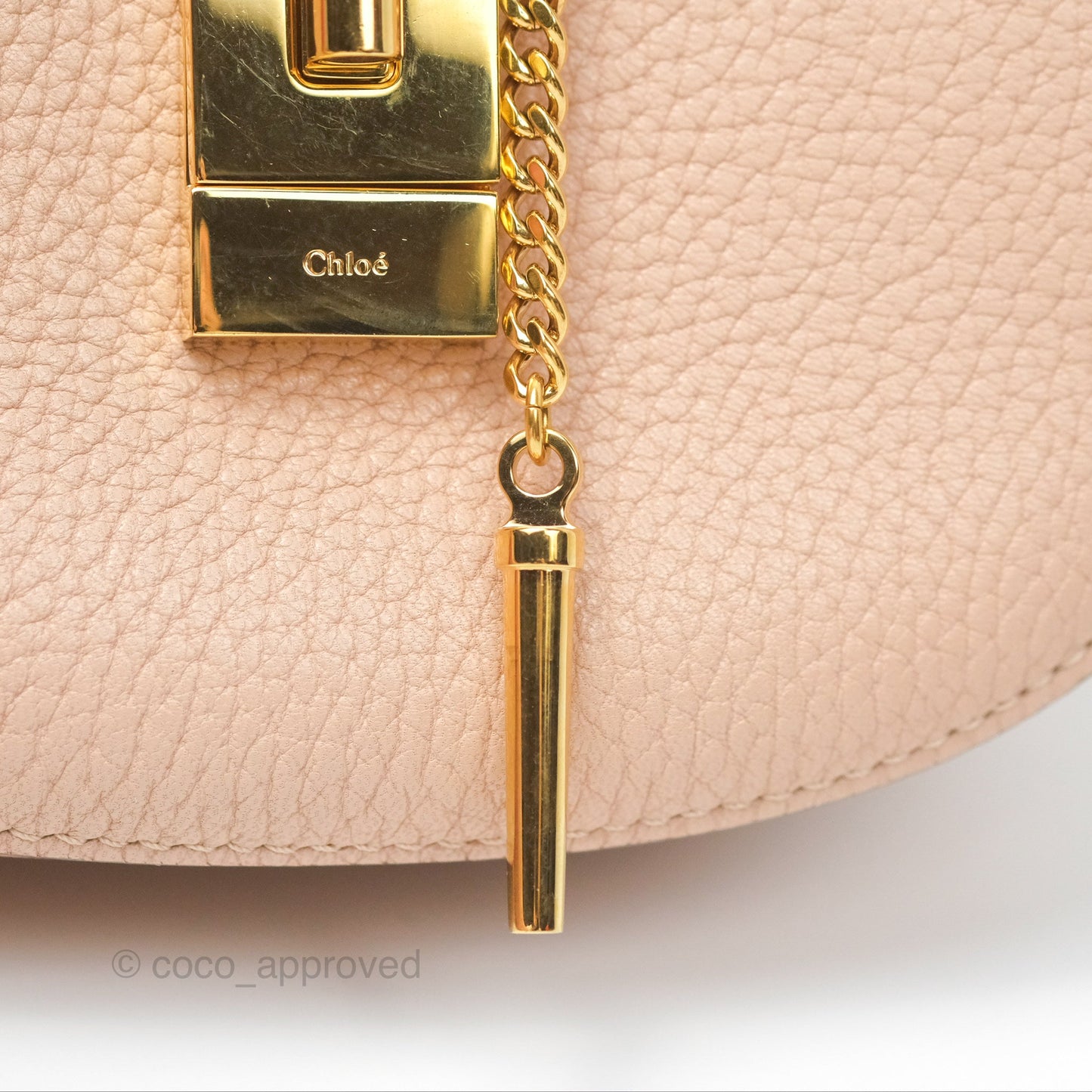 Chloe Drew Crossbody Bag Pink Grained Leather