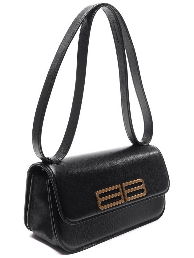 Luxury Balenciaga BB Logo Gossip Small Shoulder Bag Black