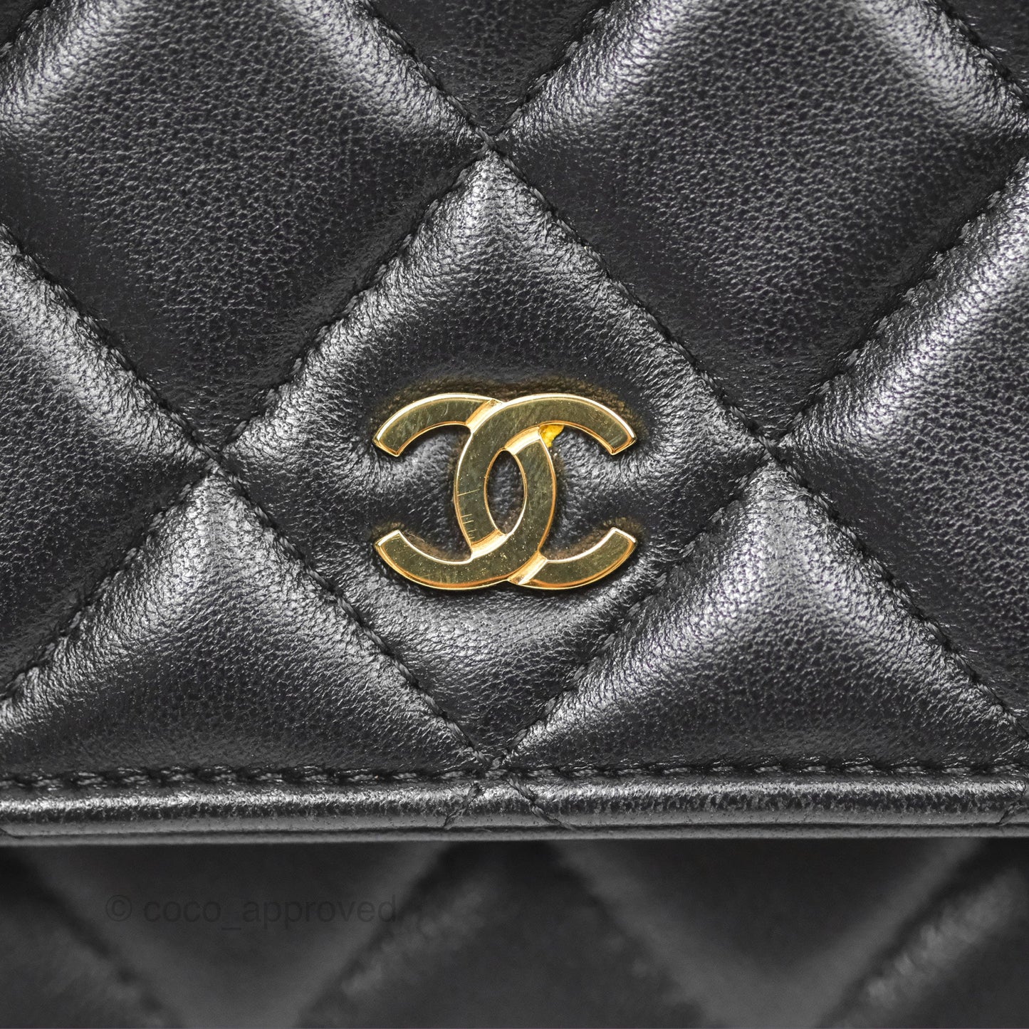 Chanel Quilted Classic WOC Black Lambskin Gold Hardware