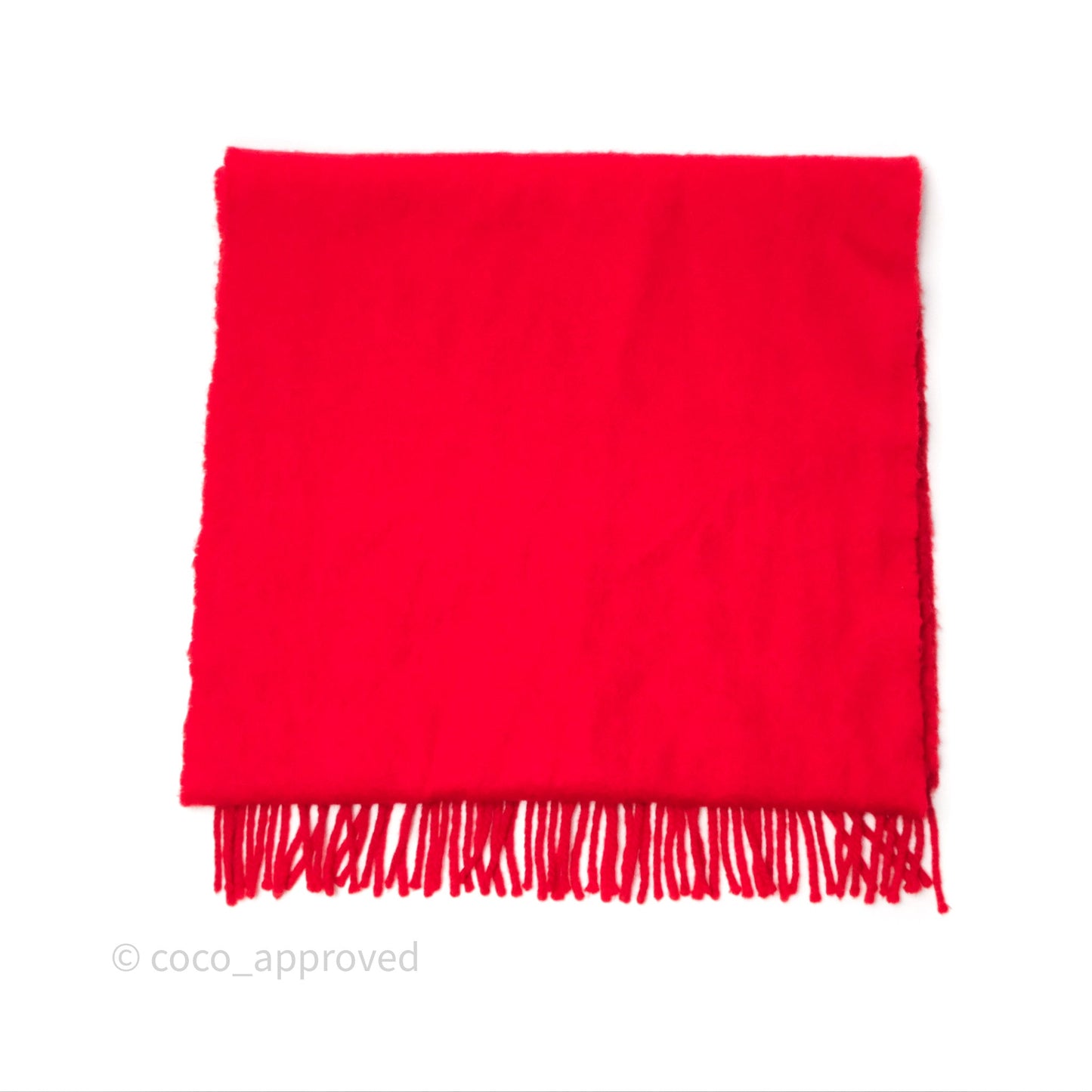 Hermès Cashmere Fringe Muffler Scarf Red