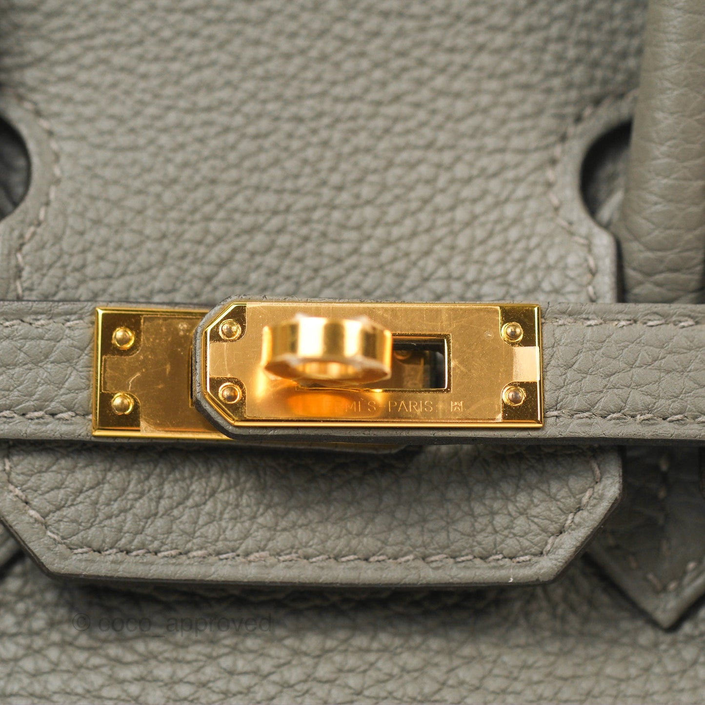 Hermes Birkin 25 Retourne Gris Meyer 0L Togo Gold Hardware
