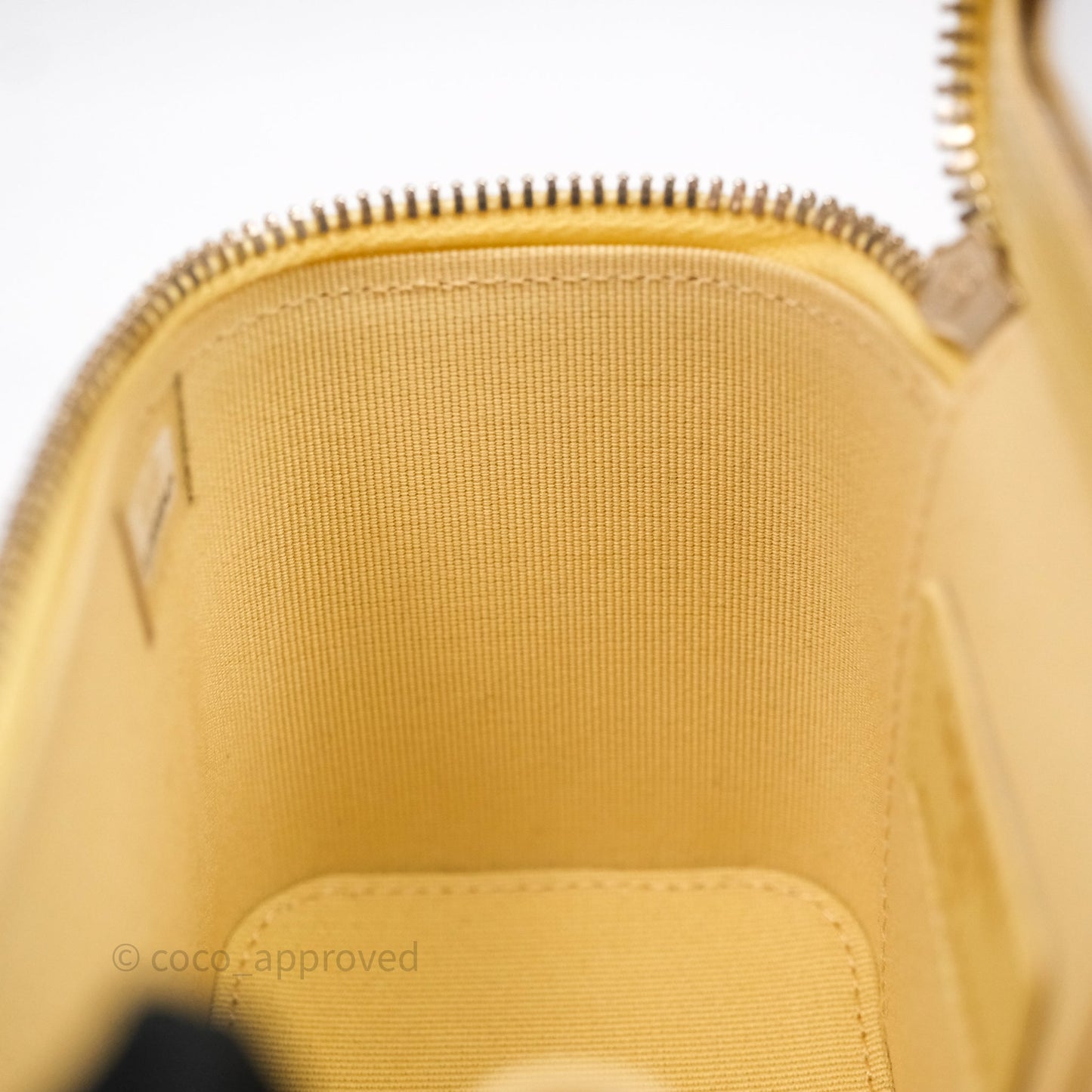 Chanel Mini Top Handle Vanity With Chain Yellow Lambskin Gold Hardware