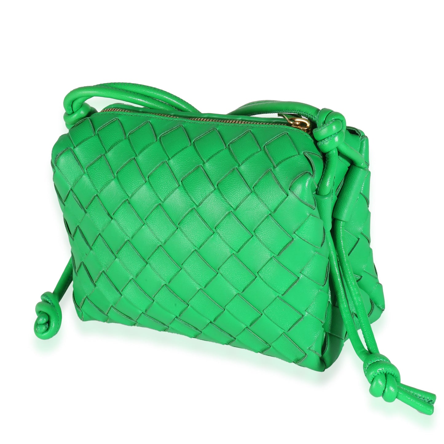 Luxury Bottega Veneta Parakeet Intrecciato Nappa Mini Loop