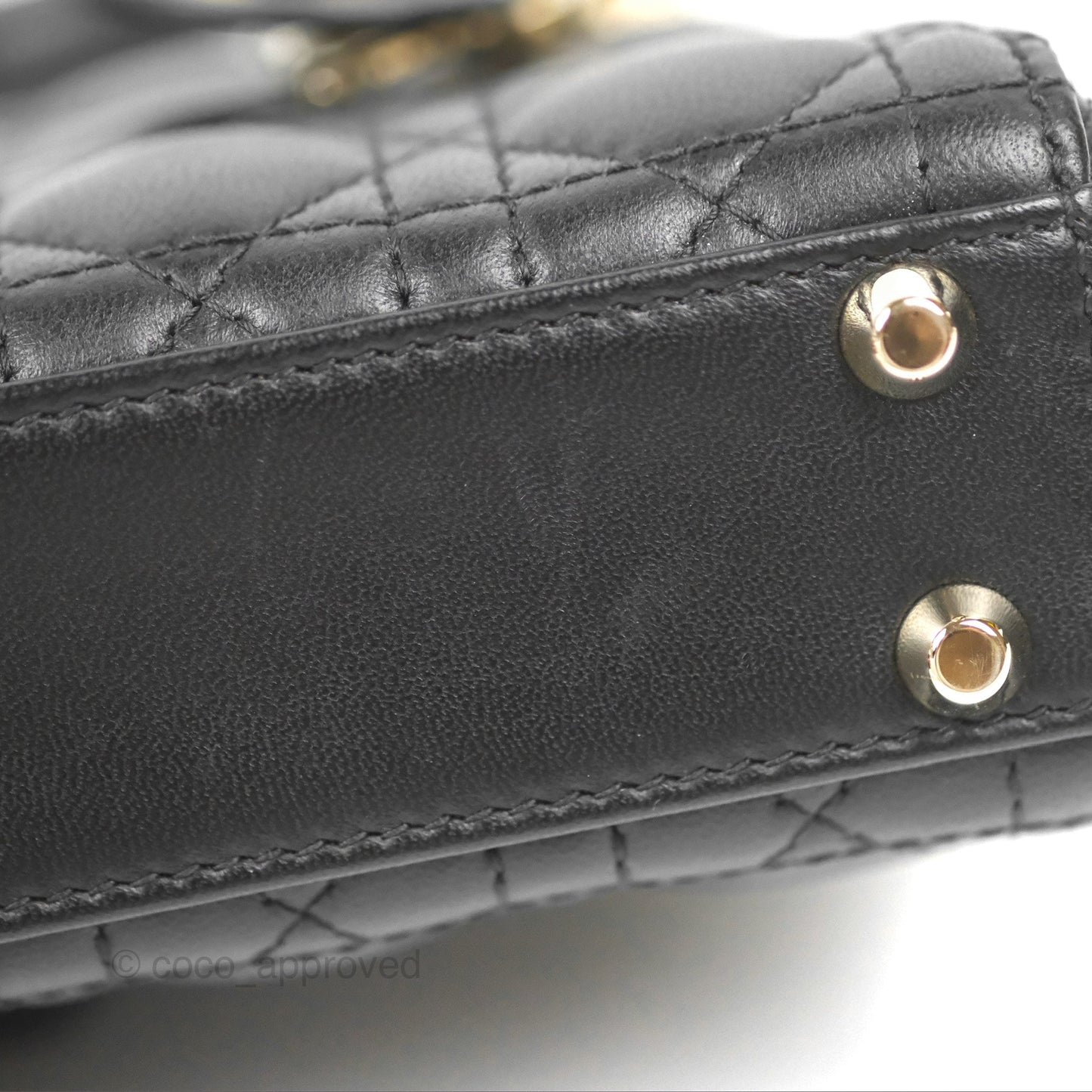 Christian Dior Micro Lady Dior Cannage Black Lambskin Gold Hardware